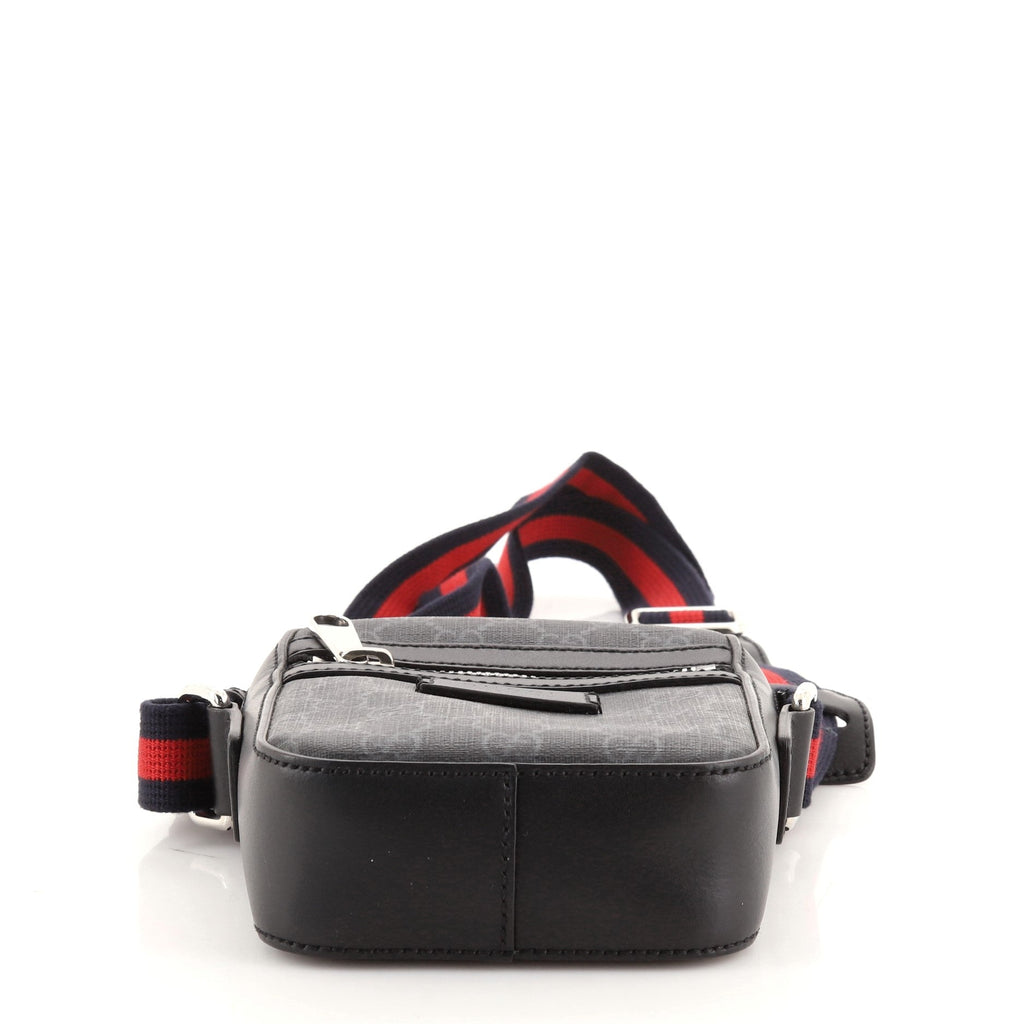Web Strap Front Zip Messenger Bag GG Coated Canvas Mini