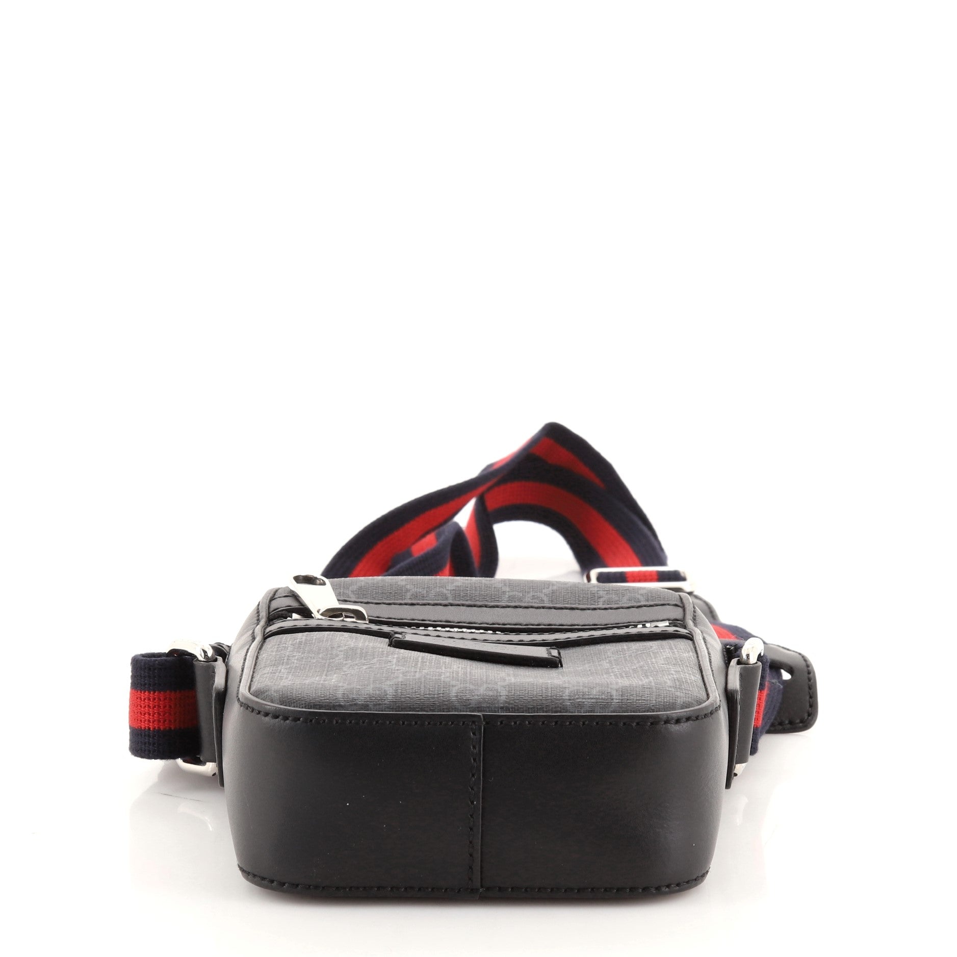 Web Strap Front Zip Messenger Bag GG Coated Canvas Mini