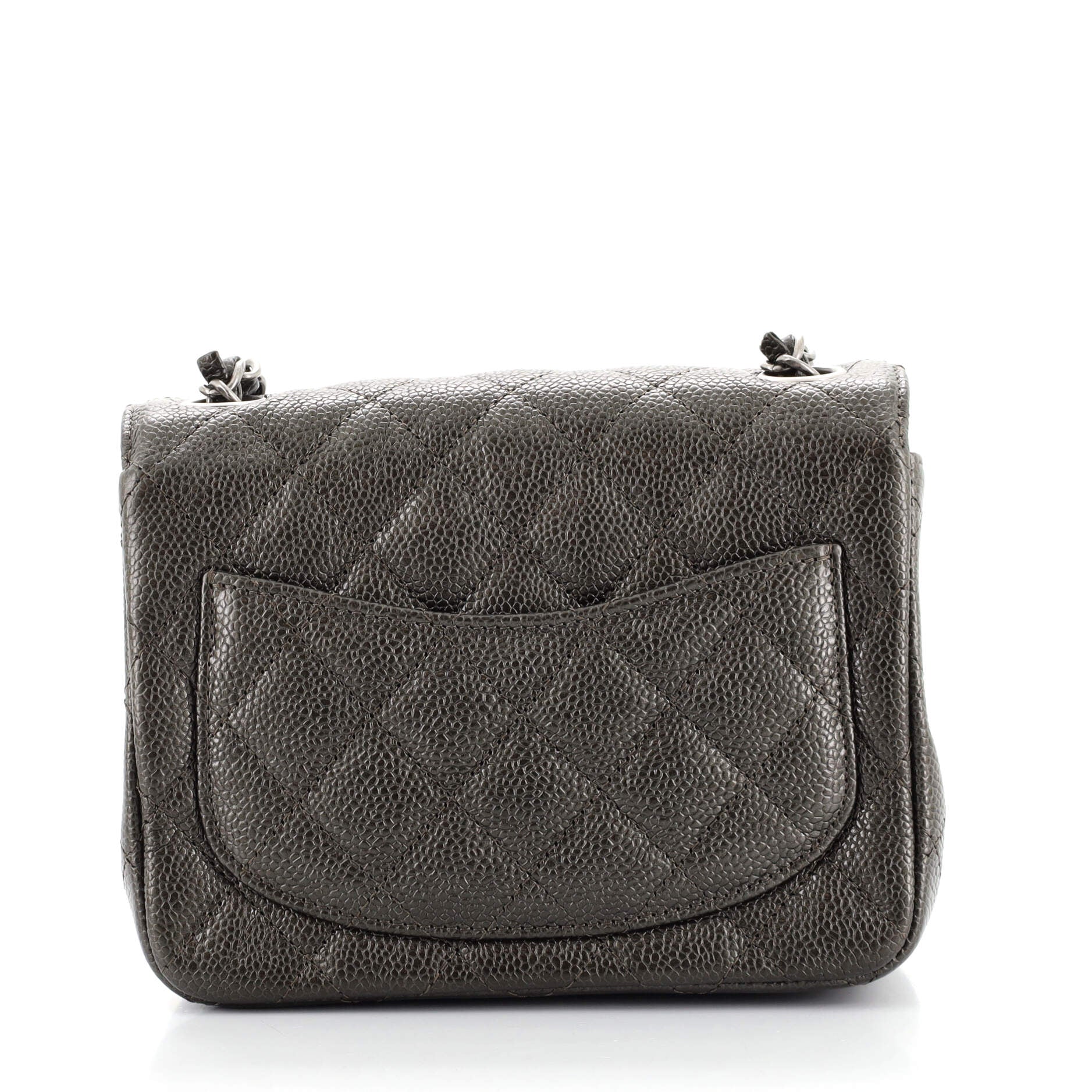 Vintage Square Classic Single Flap Bag Quilted Caviar Mini