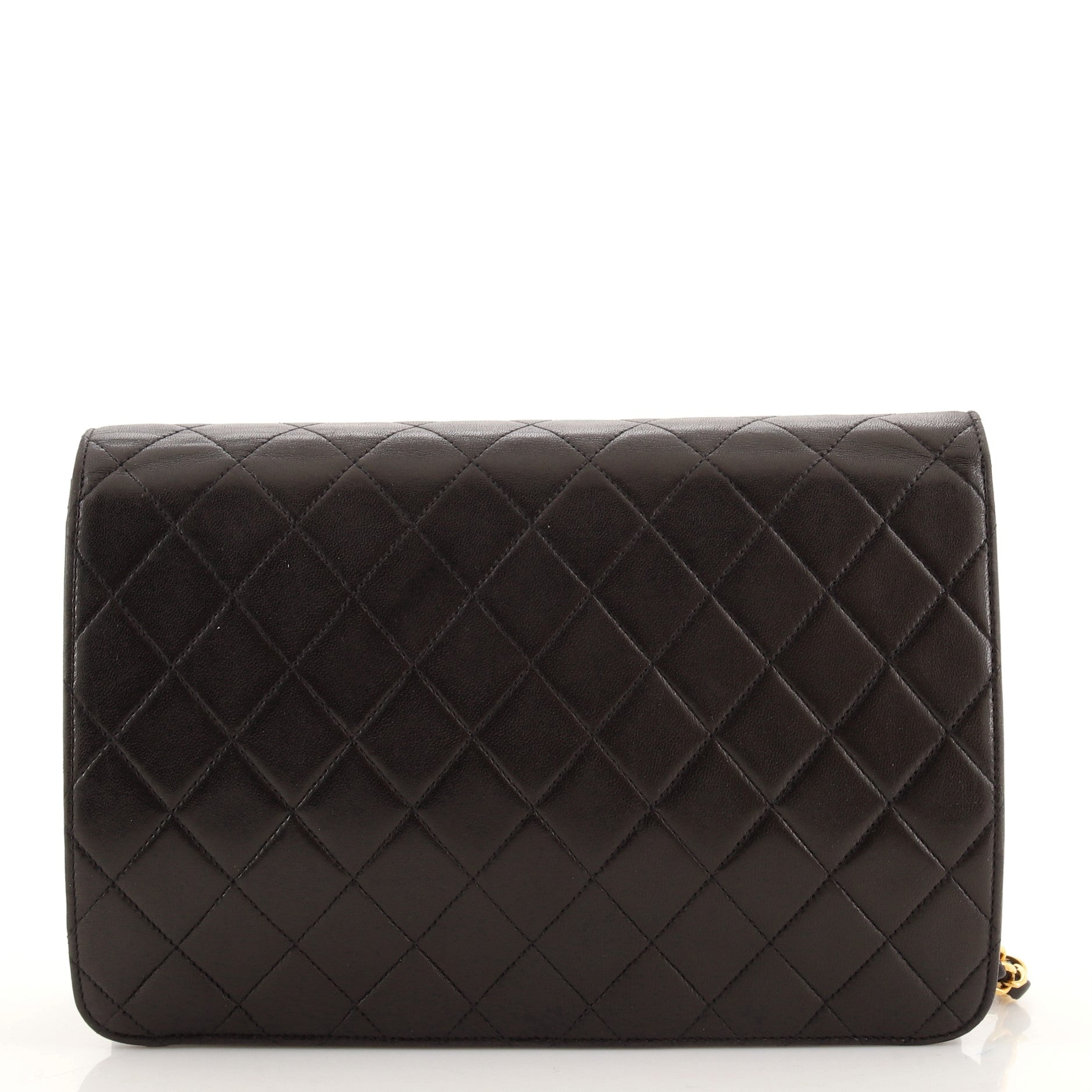 Vintage Clutch with Chain Quilted Leather Medium