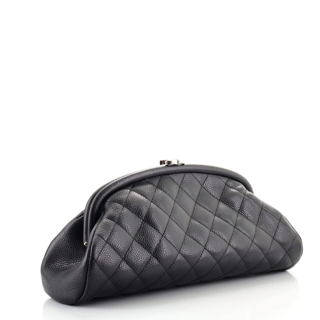 Timeless Clutch Quilted Caviar