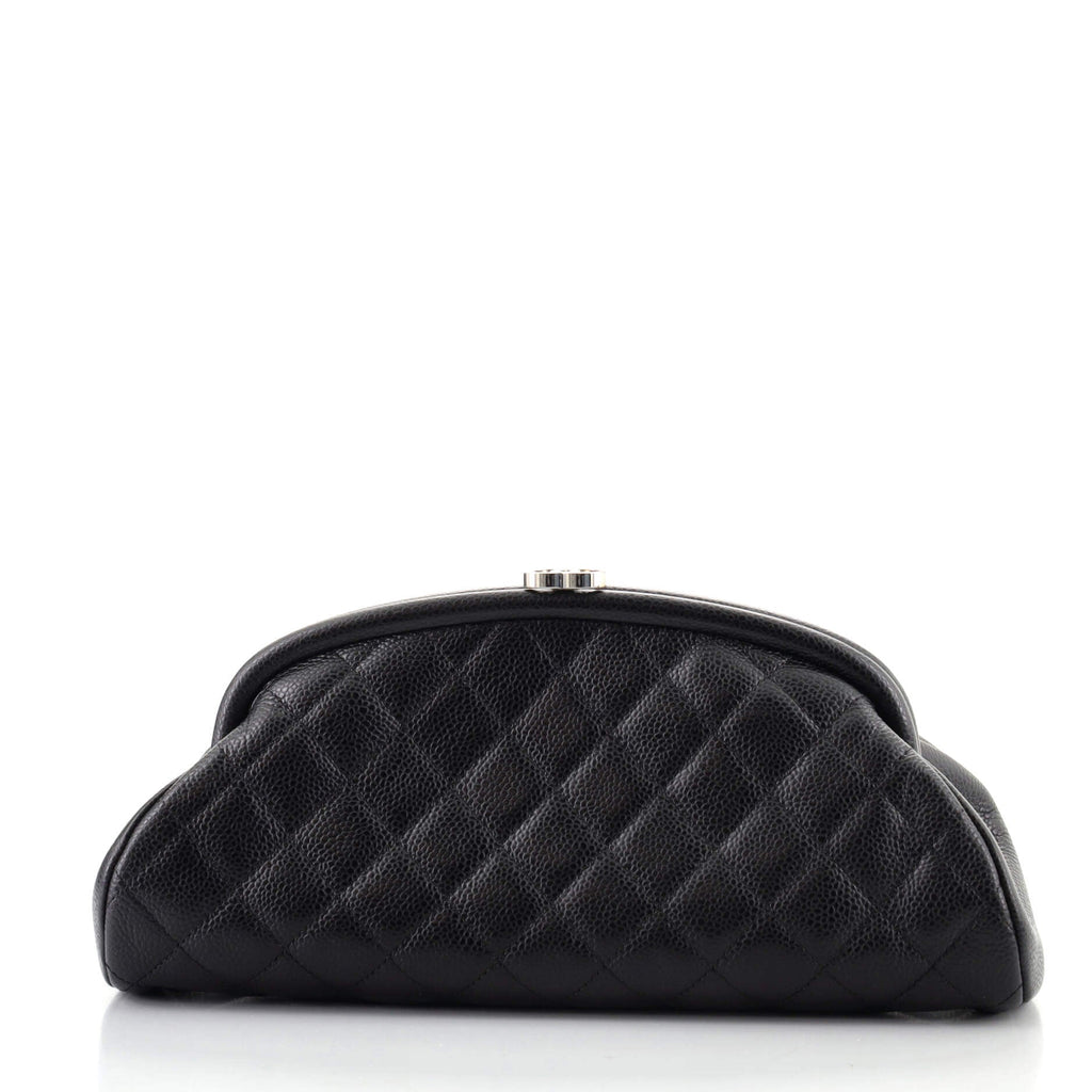 Timeless Clutch Quilted Caviar