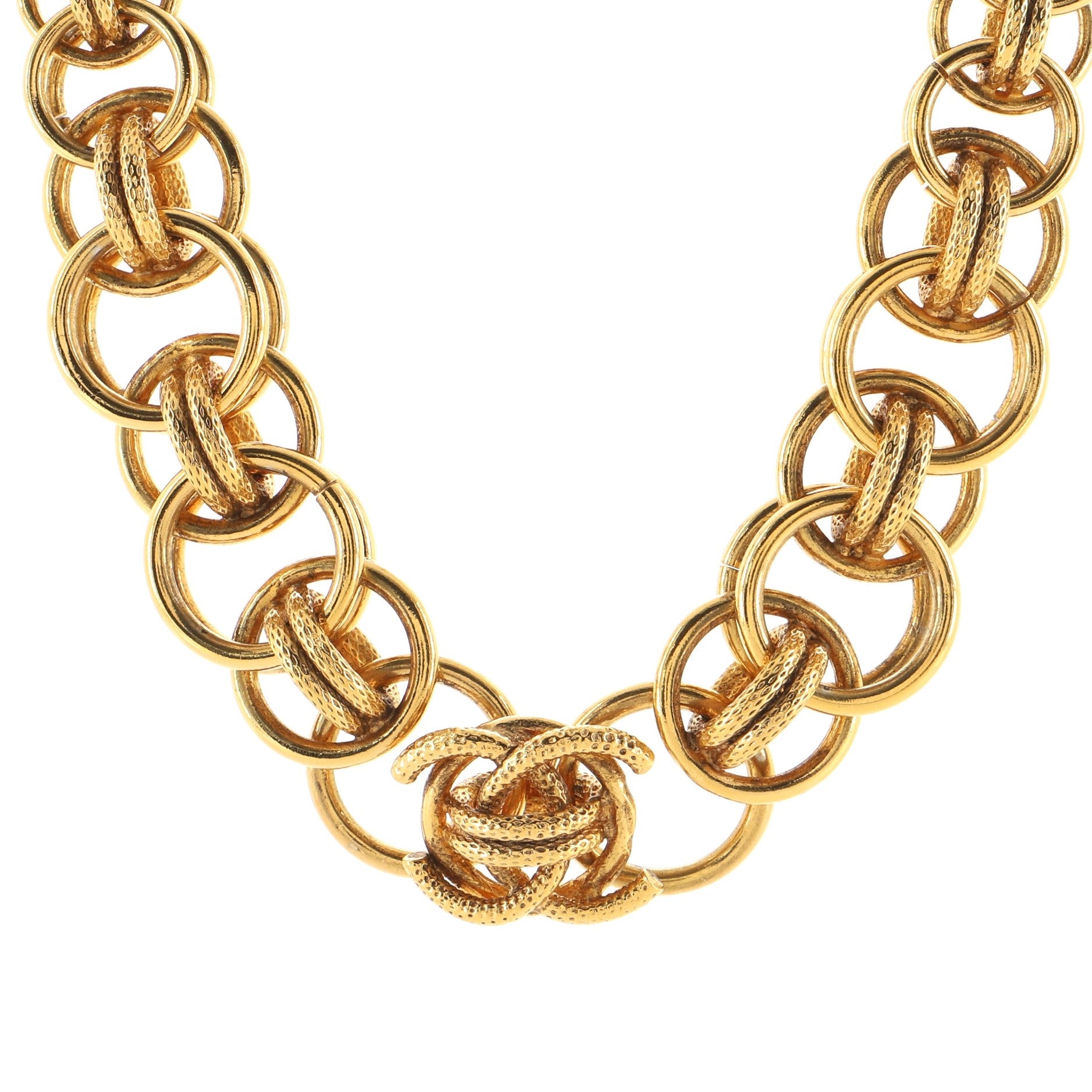 Circle Chain Long Necklace Metal