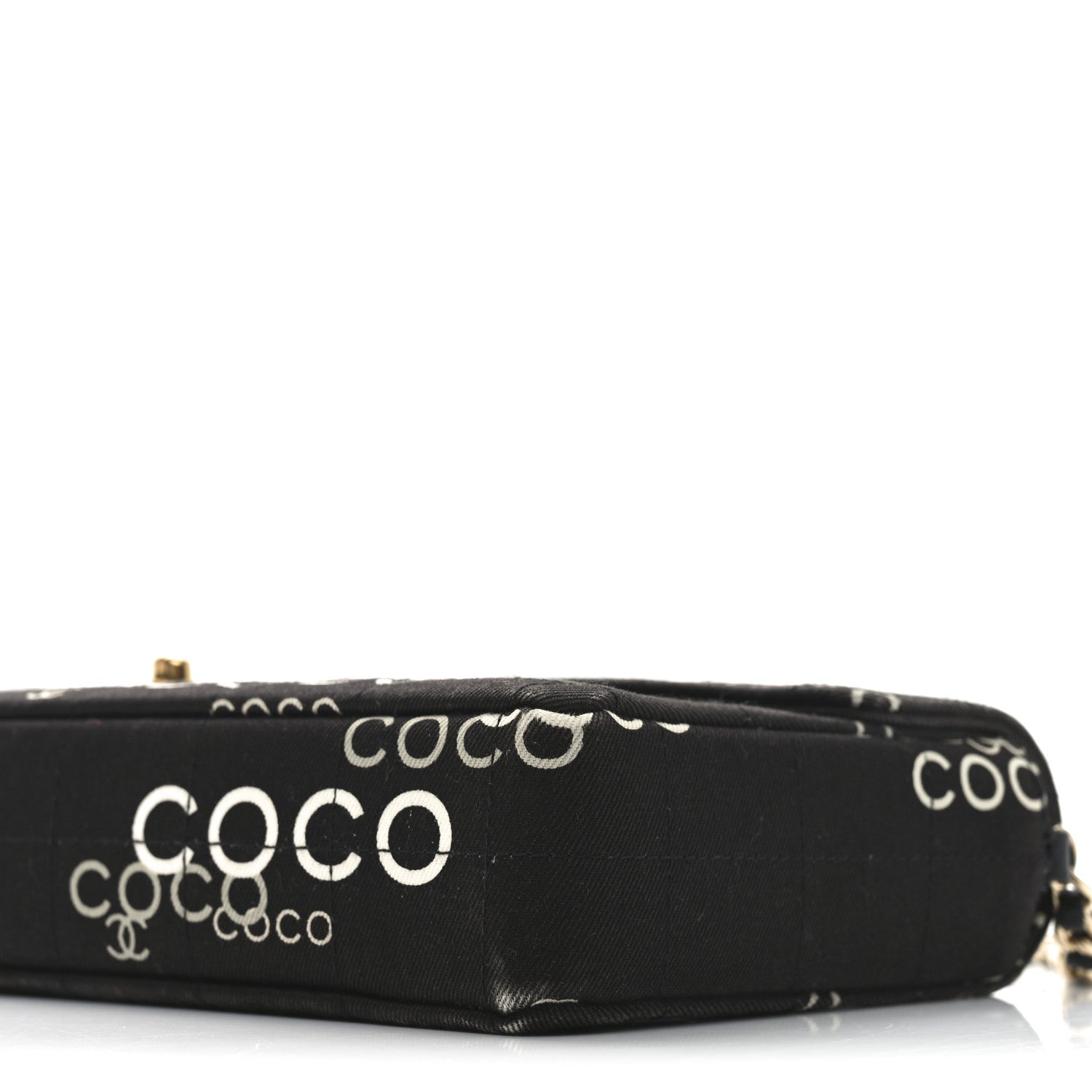 Canvas Square Quilted Coco East West Flap Black