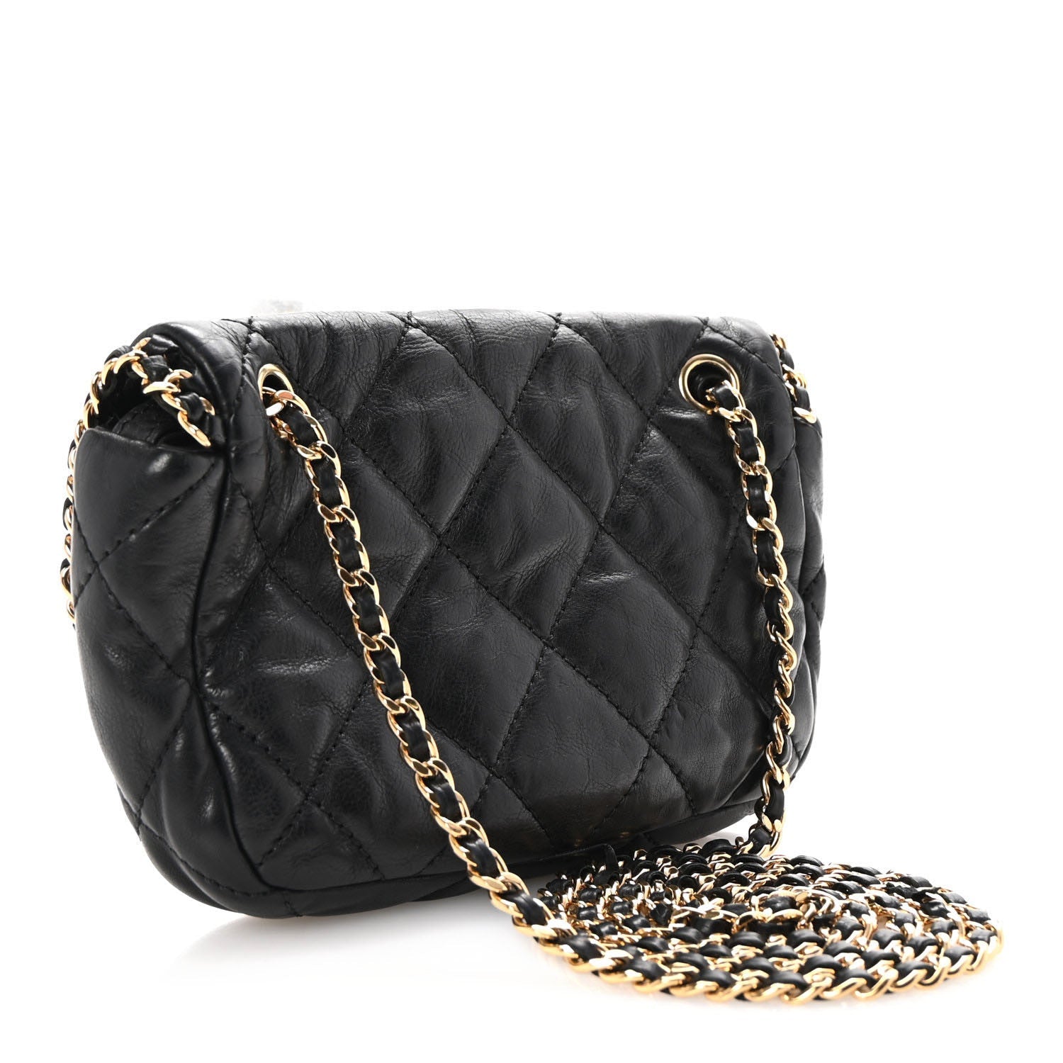 Calfskin Mini Chain Me Flap Black