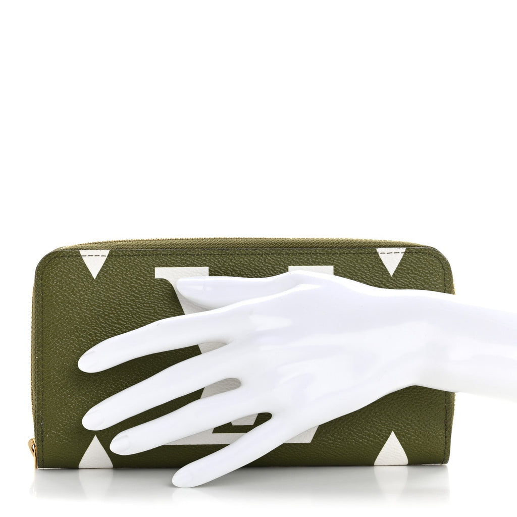 Monogram Giant Zippy Wallet Kaki White