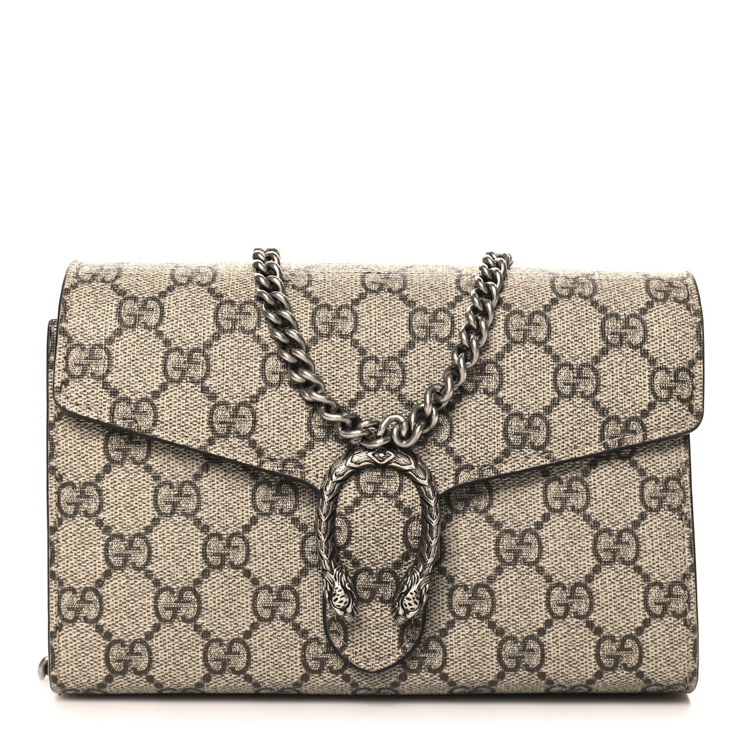 GG Supreme Monogram Mini Dionysus Chain Wallet Beige Taupe