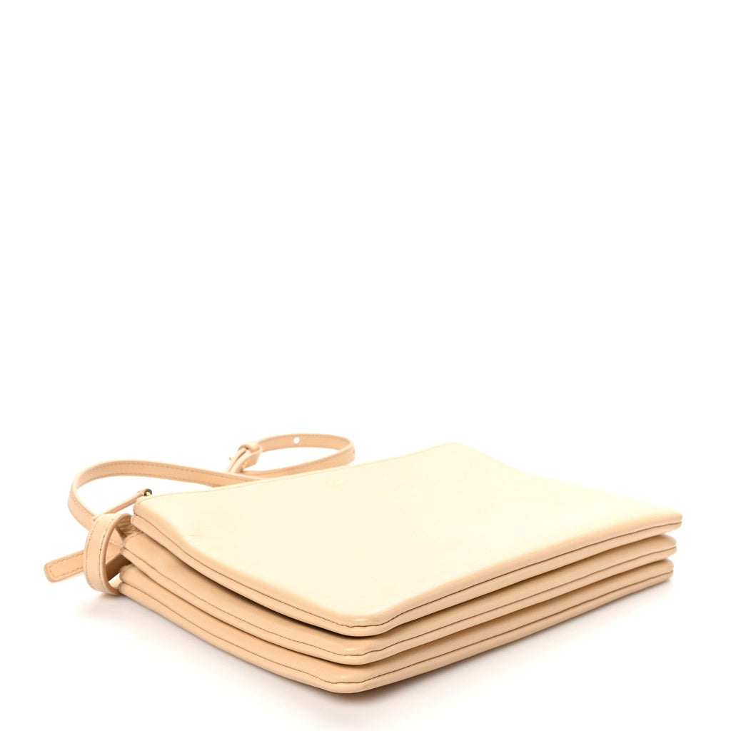 Liege Calfskin Large Trio Crossbody Bag Nude