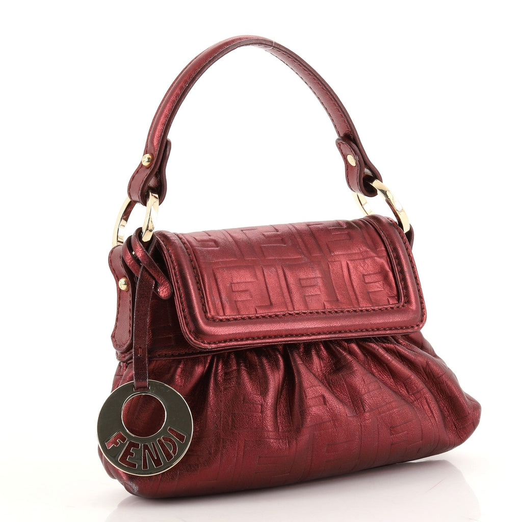 Chef Flap Bag Zucca Embossed Leather Mini