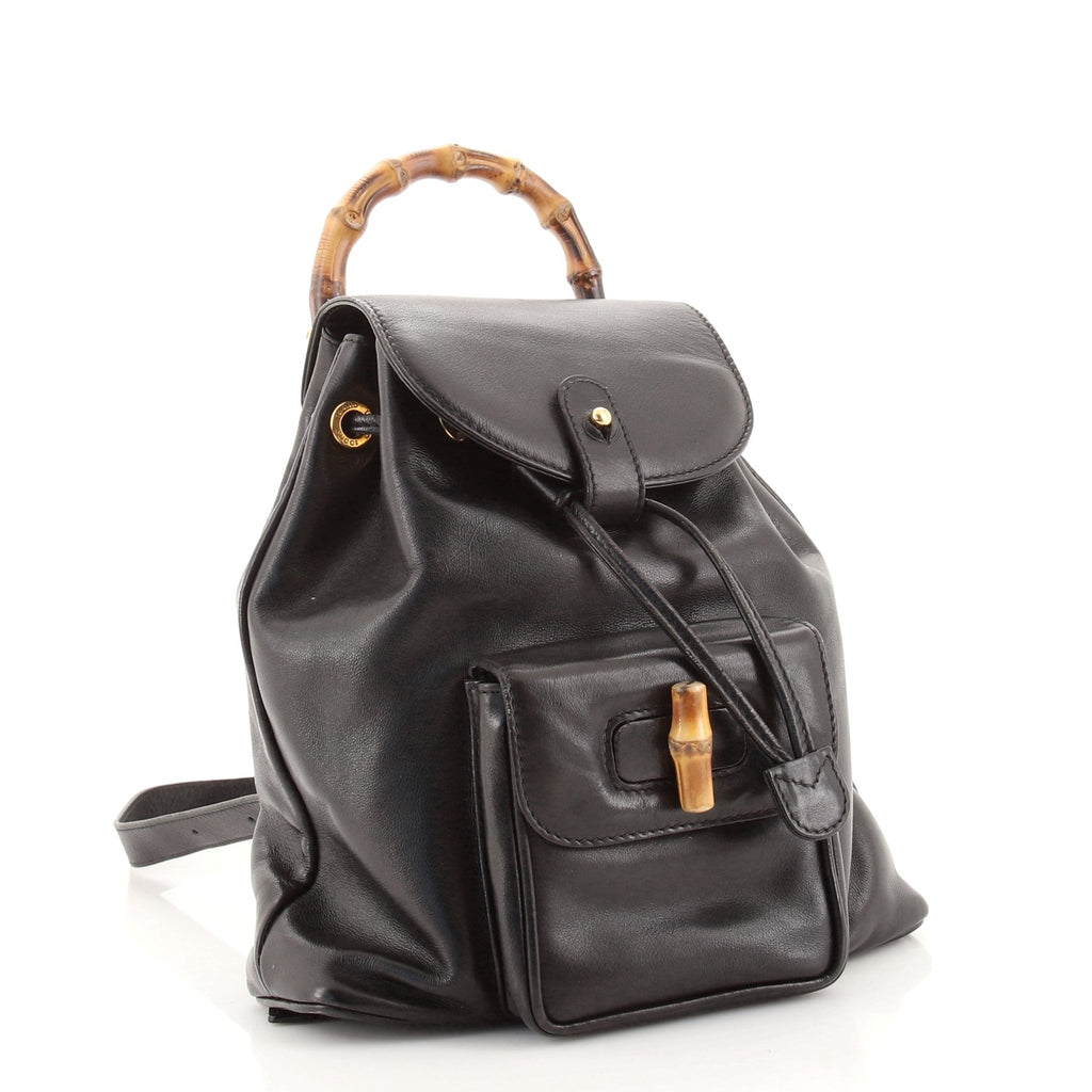 Vintage Bamboo Backpack Leather Mini