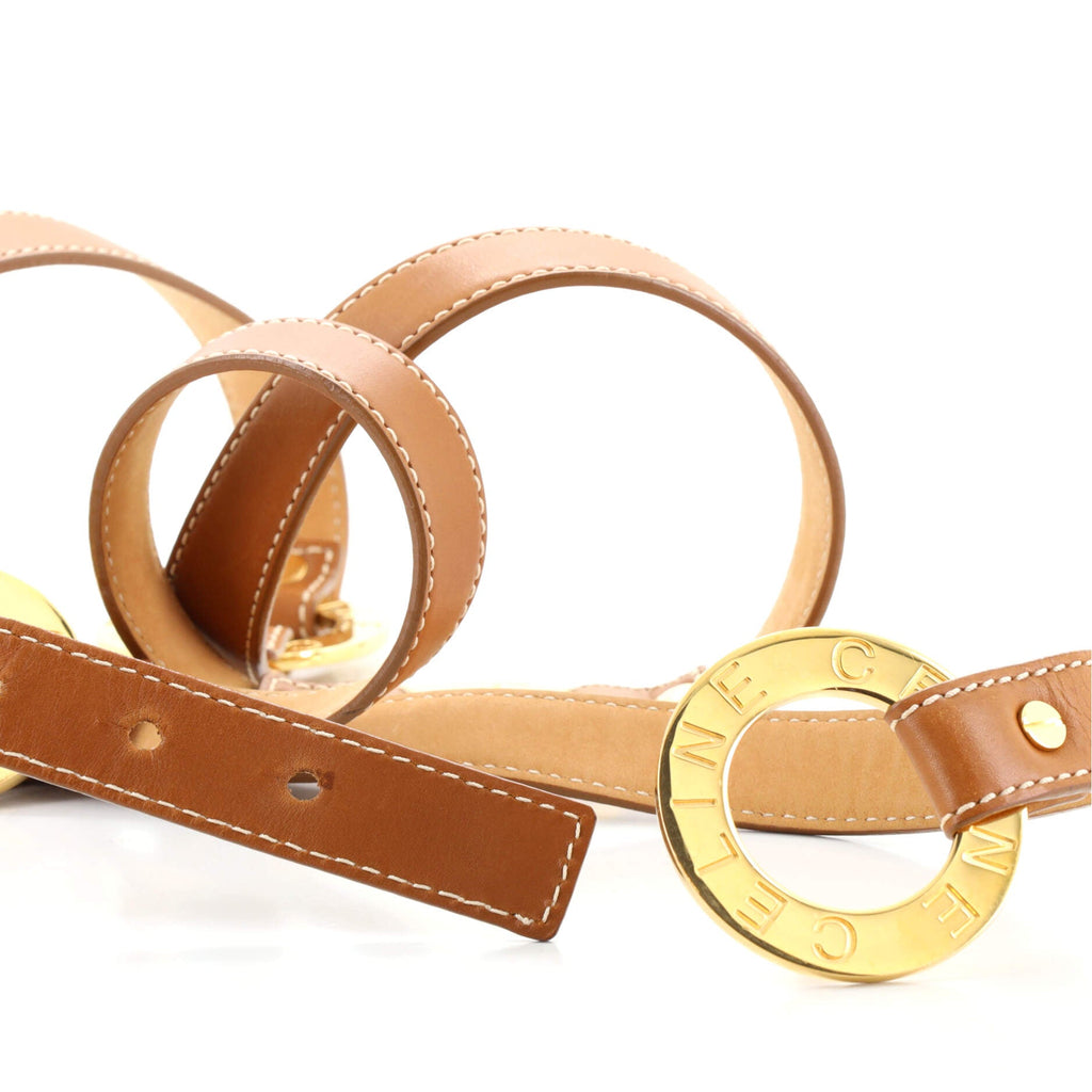 Vintage Logo Circle Belt Leather and Metal 170