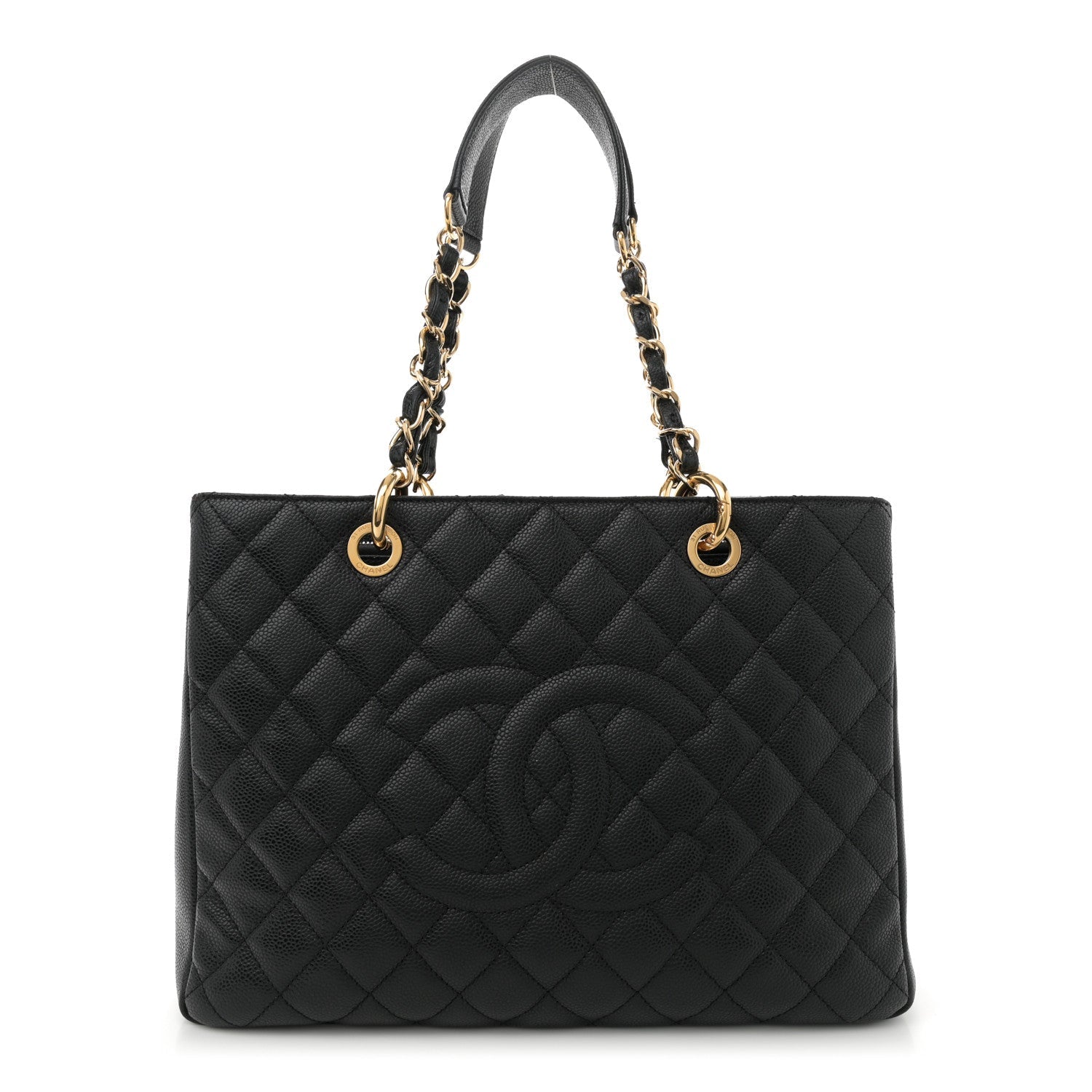 Caviar Quilted Grand Shopping Tote GST Black