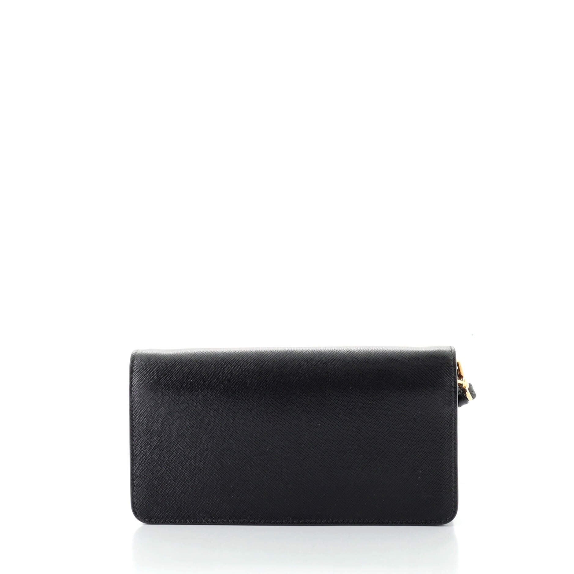 Monochrome Wristlet Wallet on Chain Saffiano Leather Mini