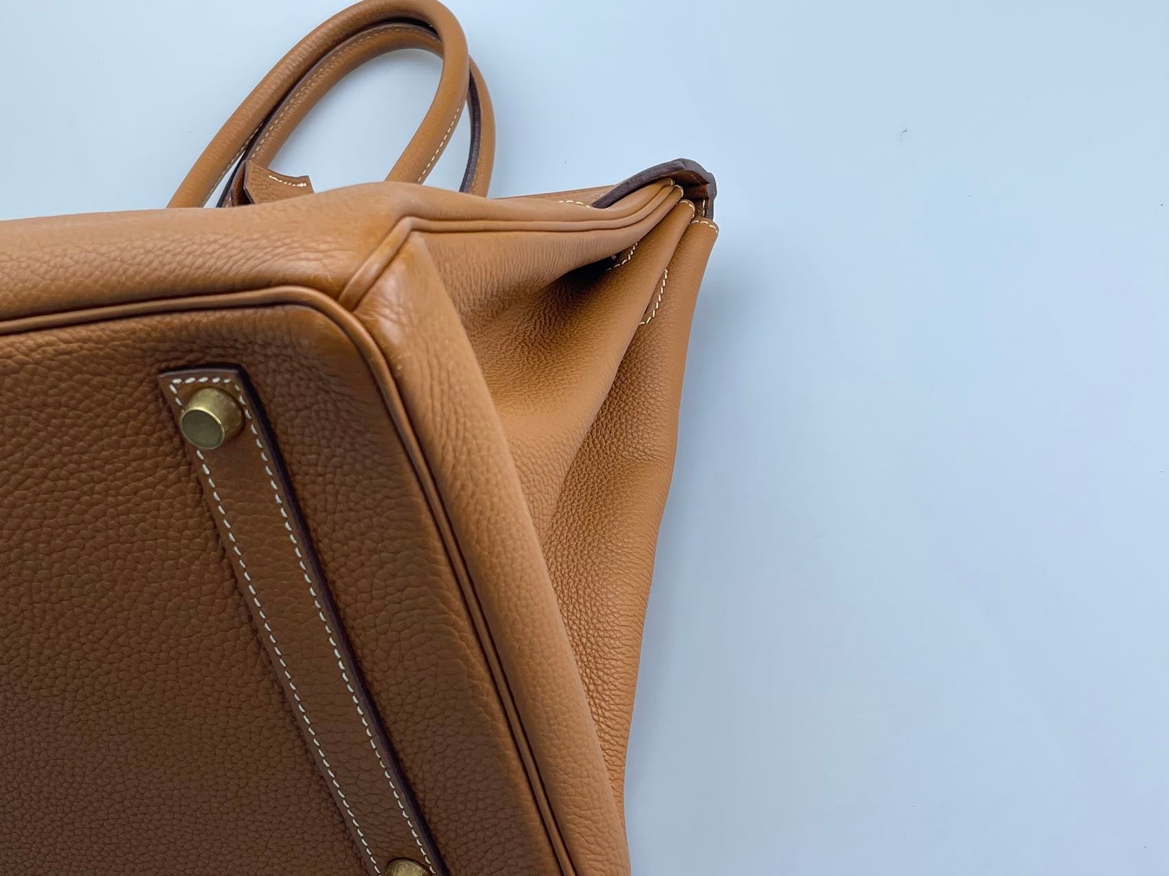 Hermes pre-owned Birkin 35 in gold vintage Togo leather