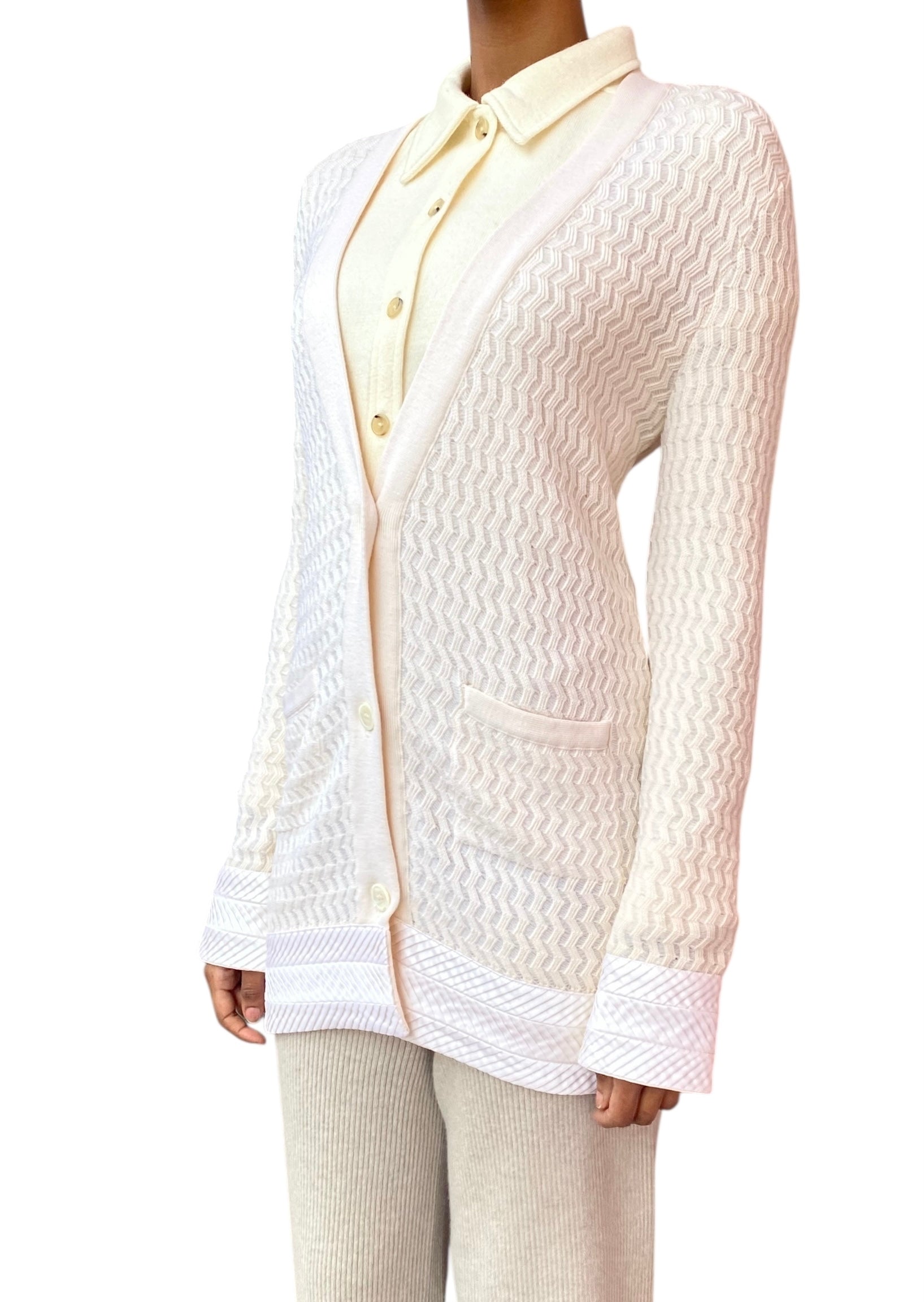 Thome Browne Ivory Wool Knit igan - 38 / US 4-6