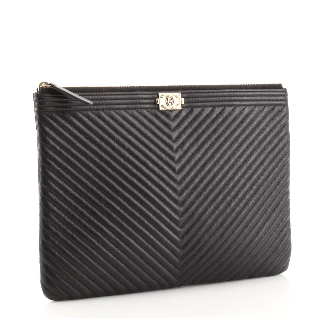 Boy O Case Clutch Chevron Calfskin Medium
