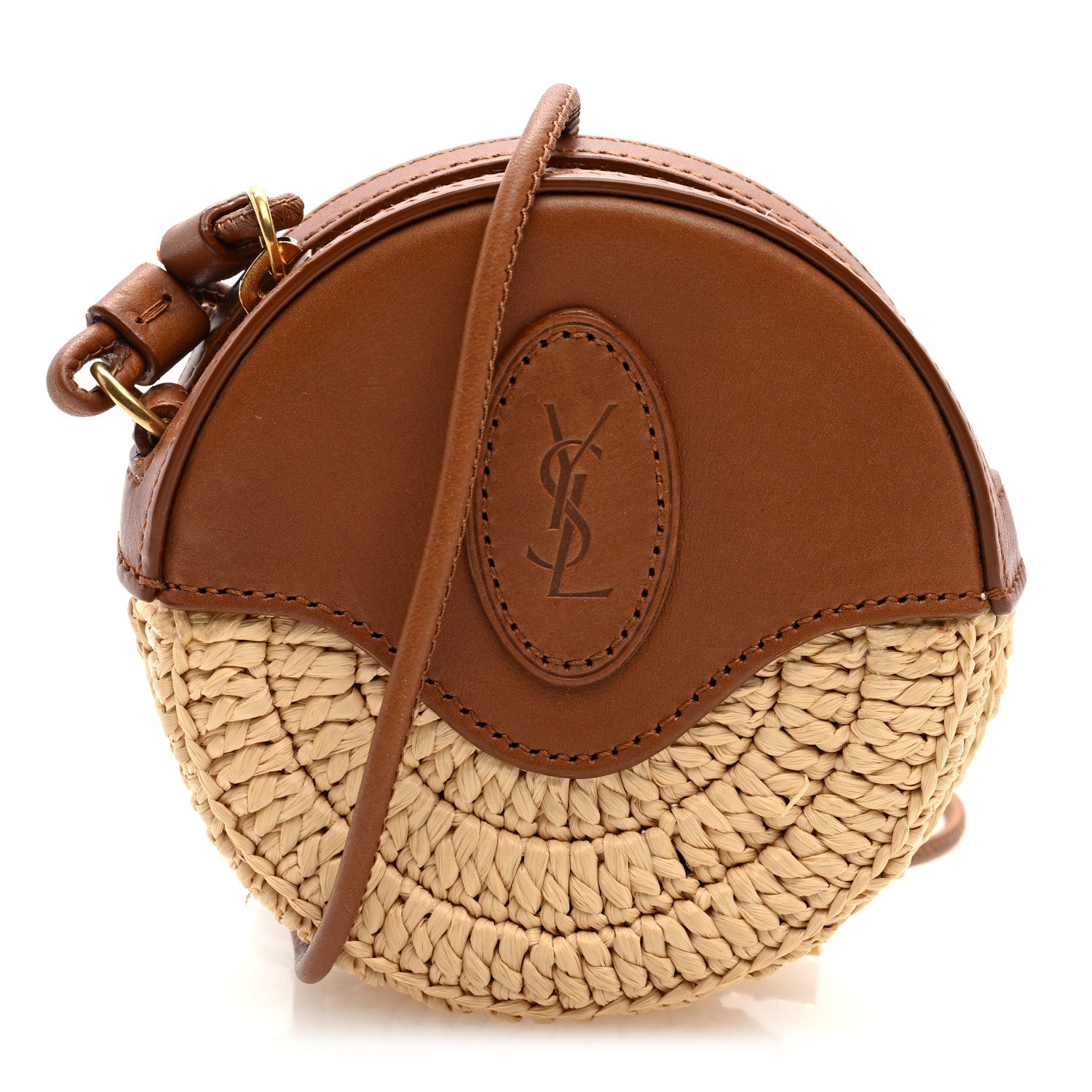 Raffia Round Camera Bag Beige Naturel
