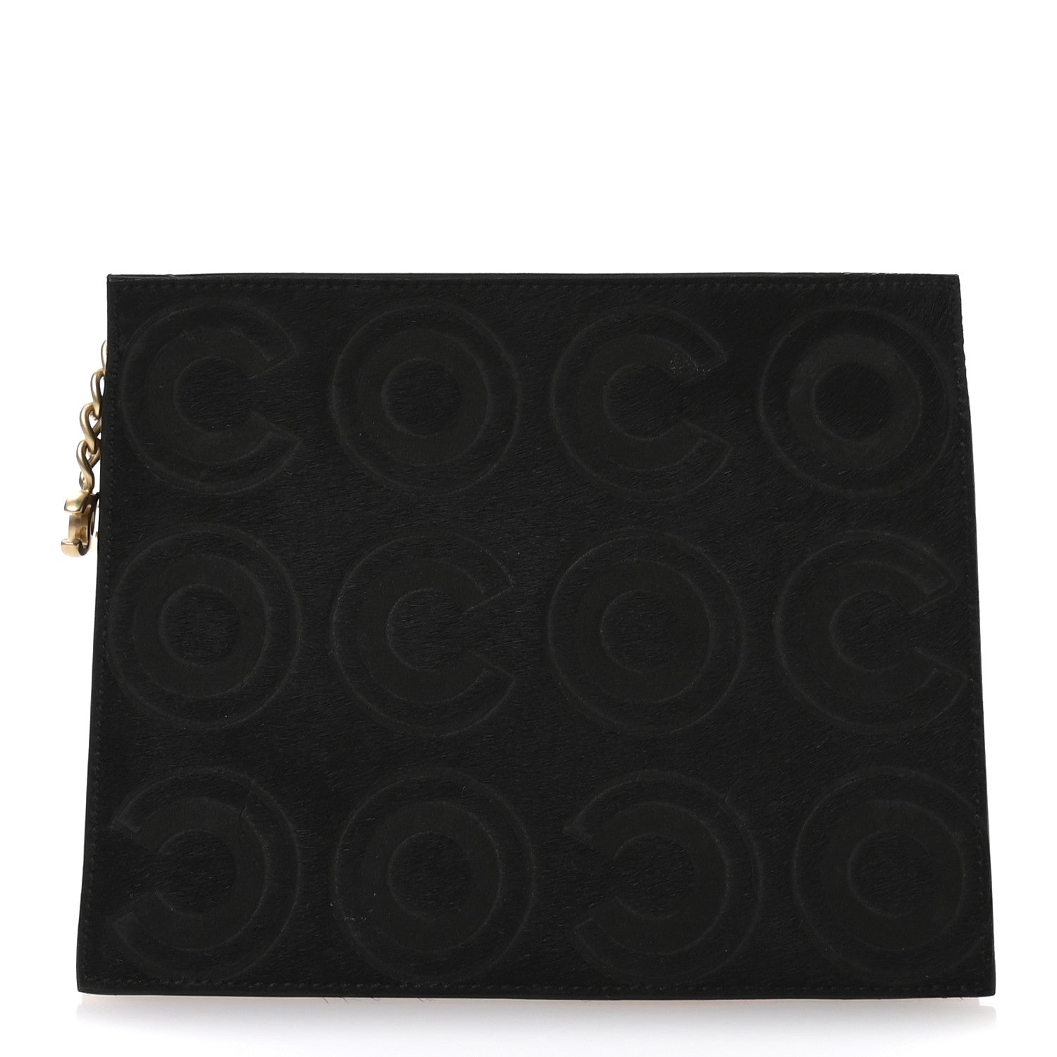 Pony Hair CocoDouble Pouch Black Rose