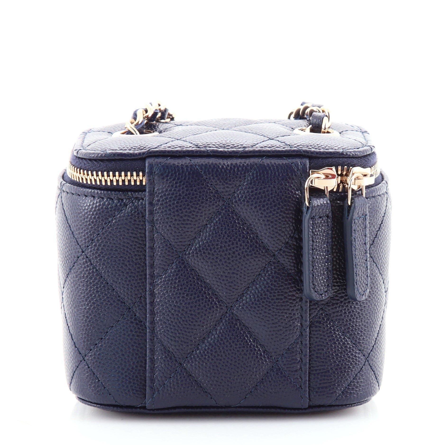 Classic Vanity Case with Chain Quilted Caviar Mini