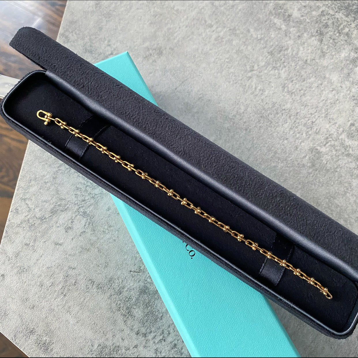 Tiffany & Co. 18k Yellow Gold Hardwear Micro Link Bracelet