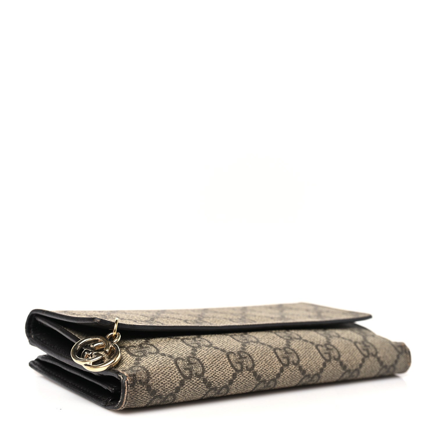 GG Supreme Monogram Continental Flap Wallet Beige