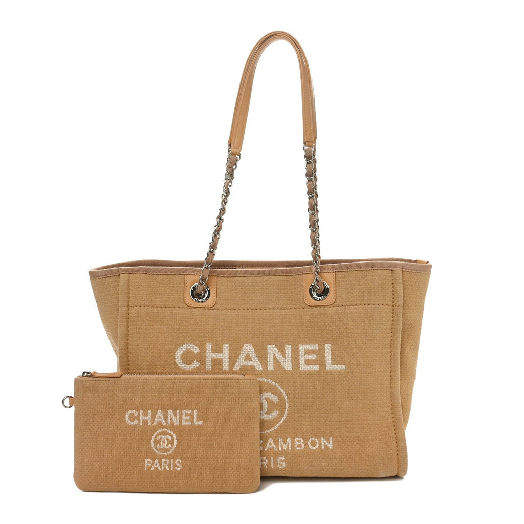 Mixed Fibers Small Deauville Tote Beige