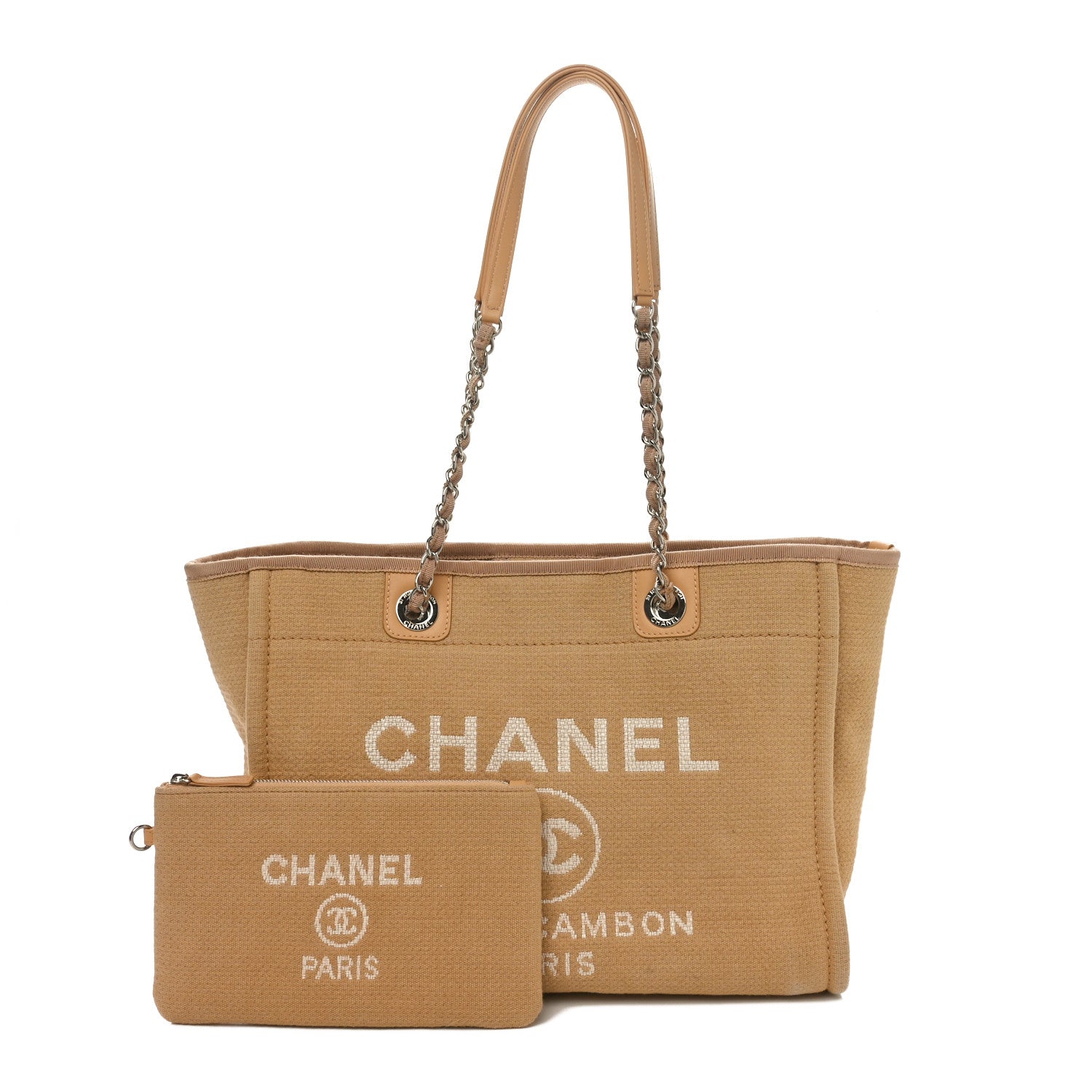 Mixed Fibers Small Deauville Tote Beige