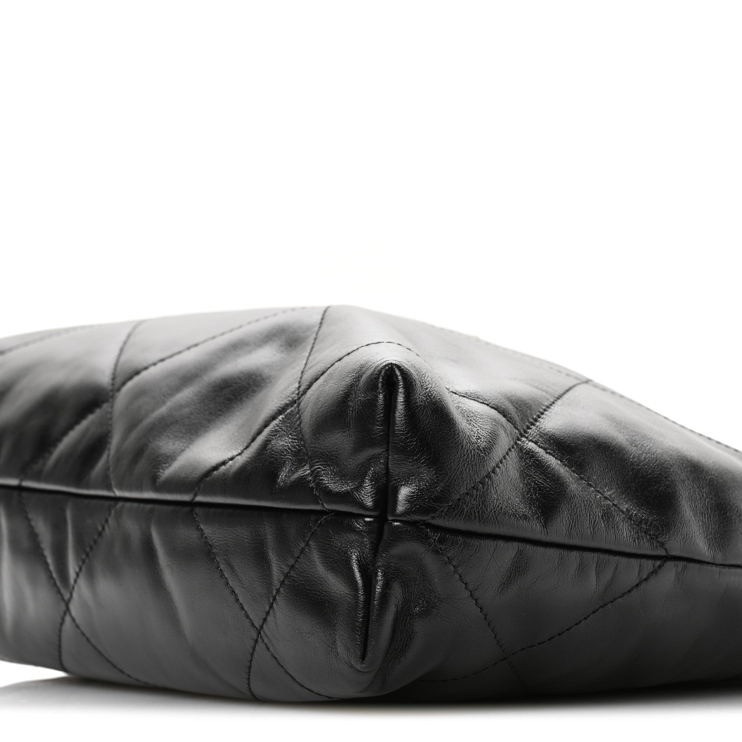 Shiny Calfskin Quilted Small Chanel 22 Black