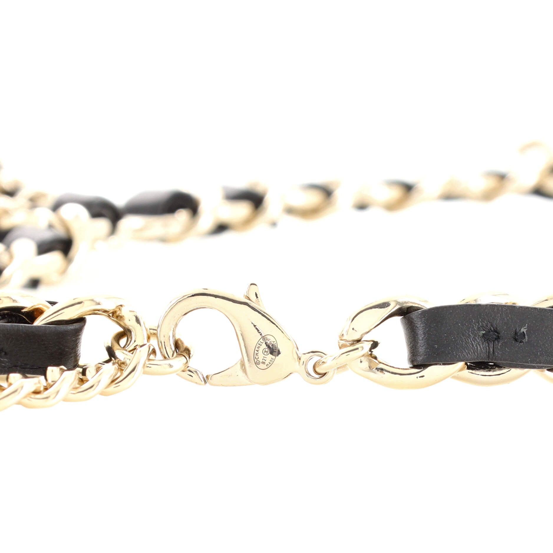 Flap Bag Charm Chain Belt Metal and Lambskin 80