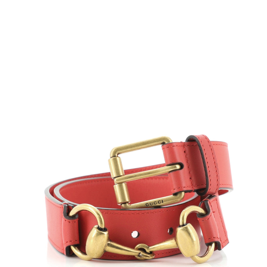 Horsebit Buckle Belt Leather Medium 85