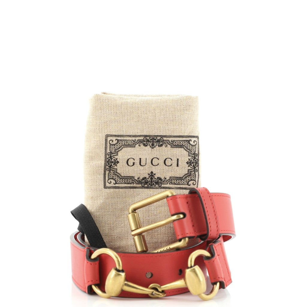Horsebit Buckle Belt Leather Medium 85