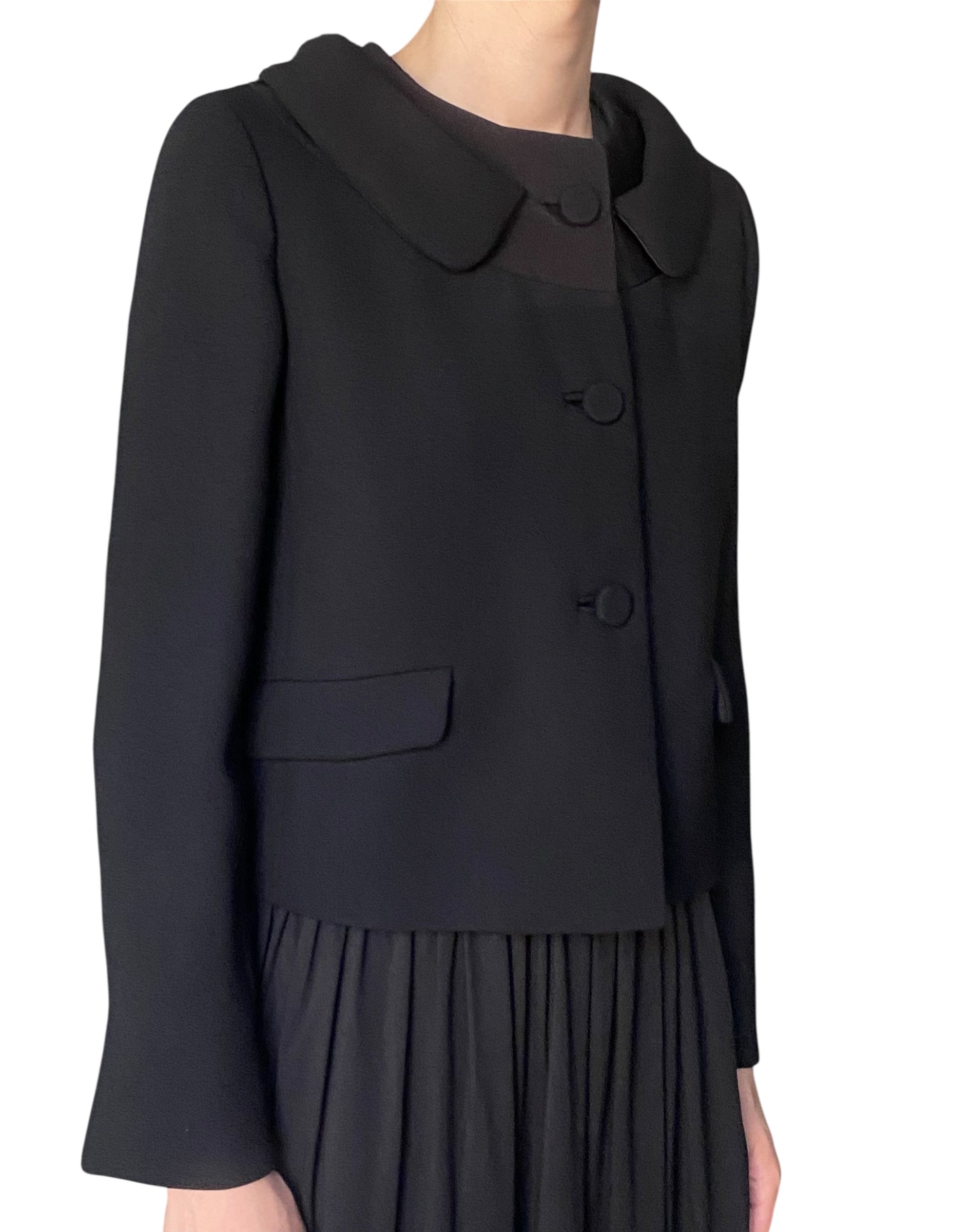 Prada Black 60's style Button Jacket - IT 44