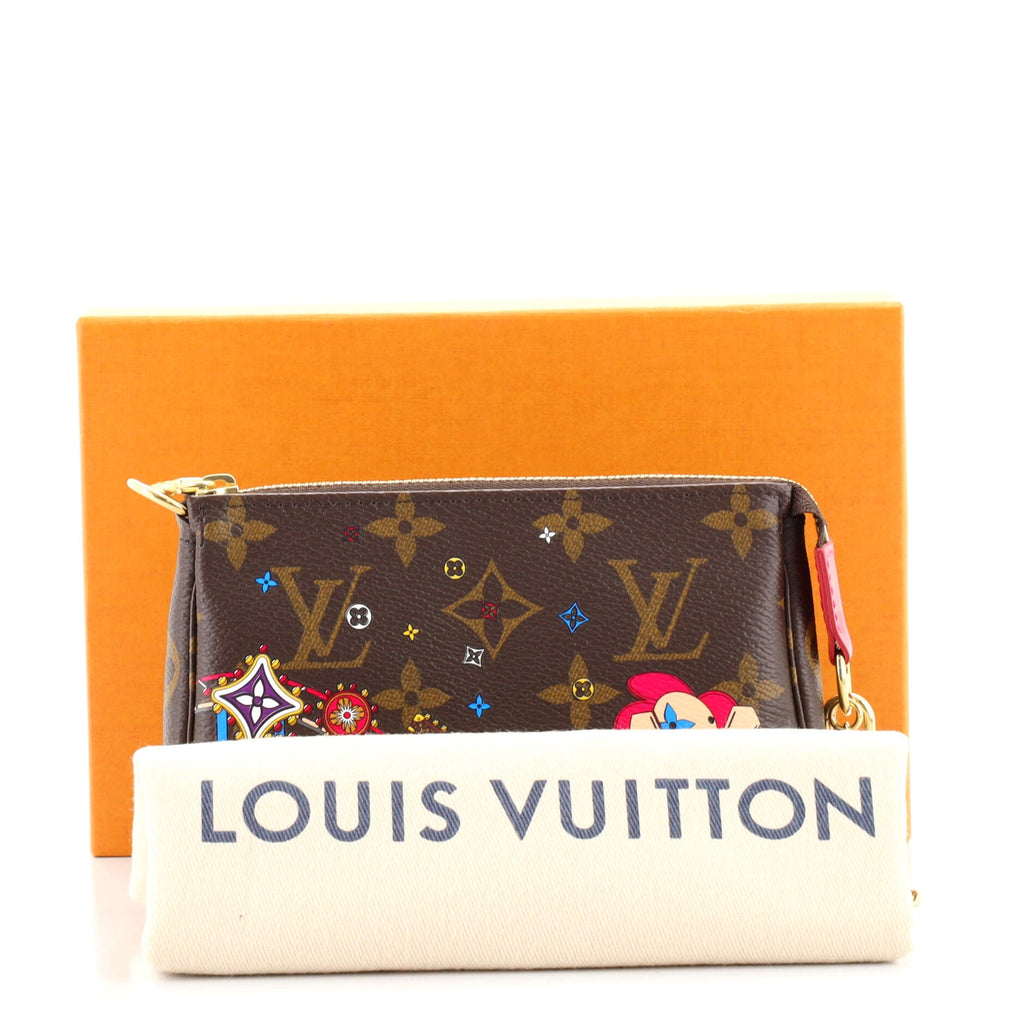 Pochette Accessoires Limited Edition Vivienne Xmas Monogram Canvas Mini