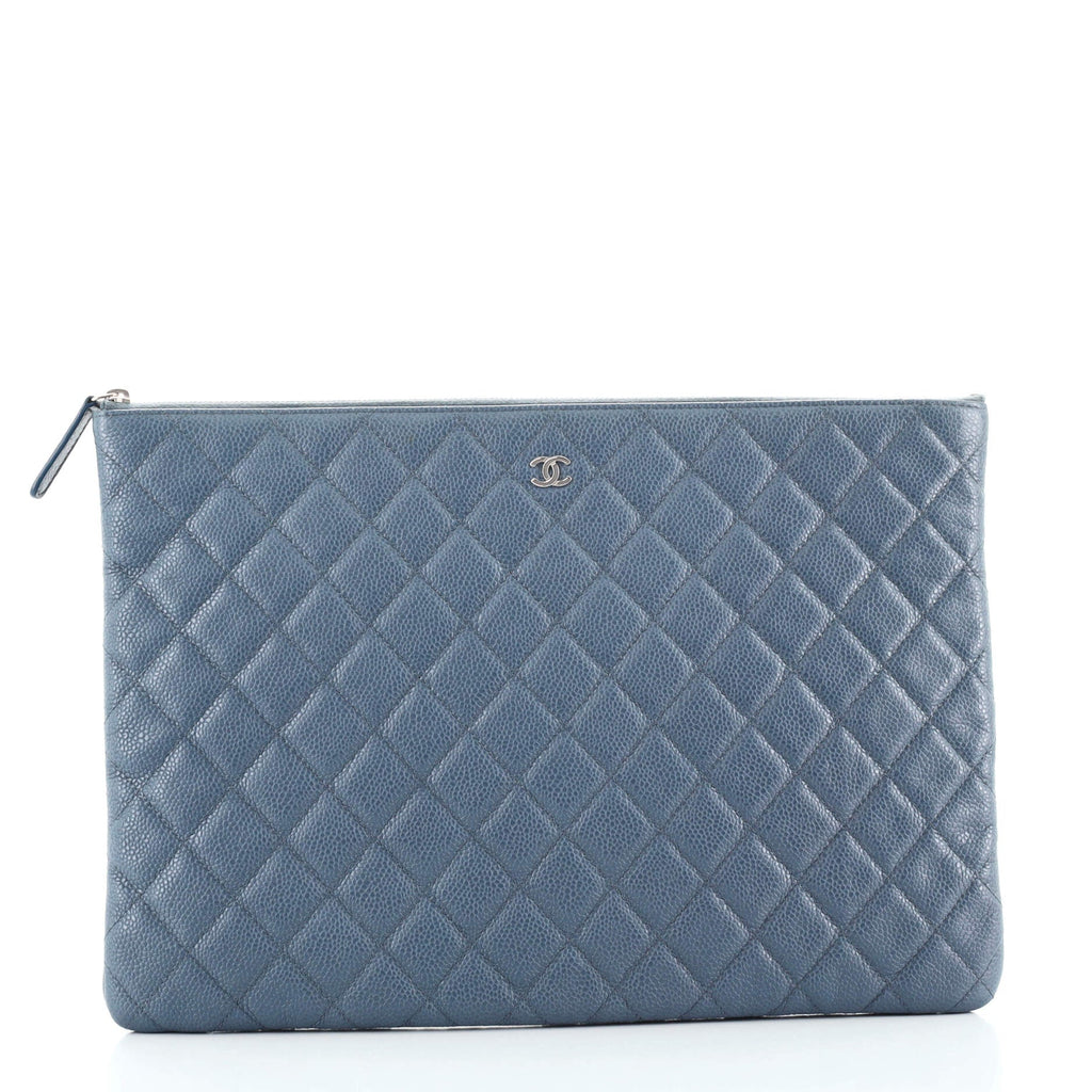 O Case Clutch Quilted Caviar Large