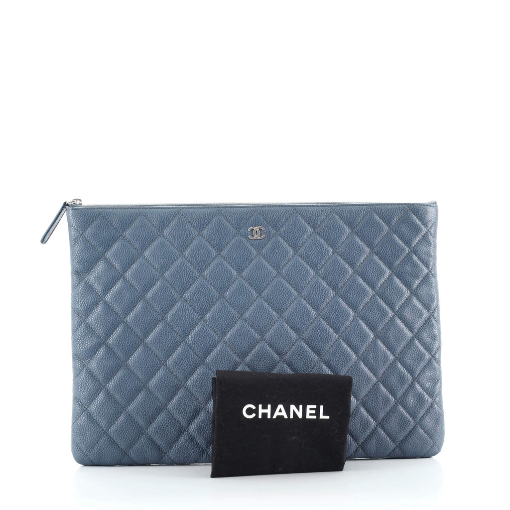 O Case Clutch Quilted Caviar Large