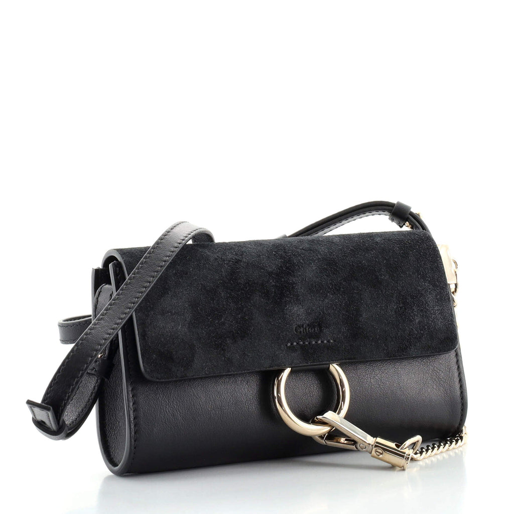 Faye Shoulder Bag Leather and Suede Mini