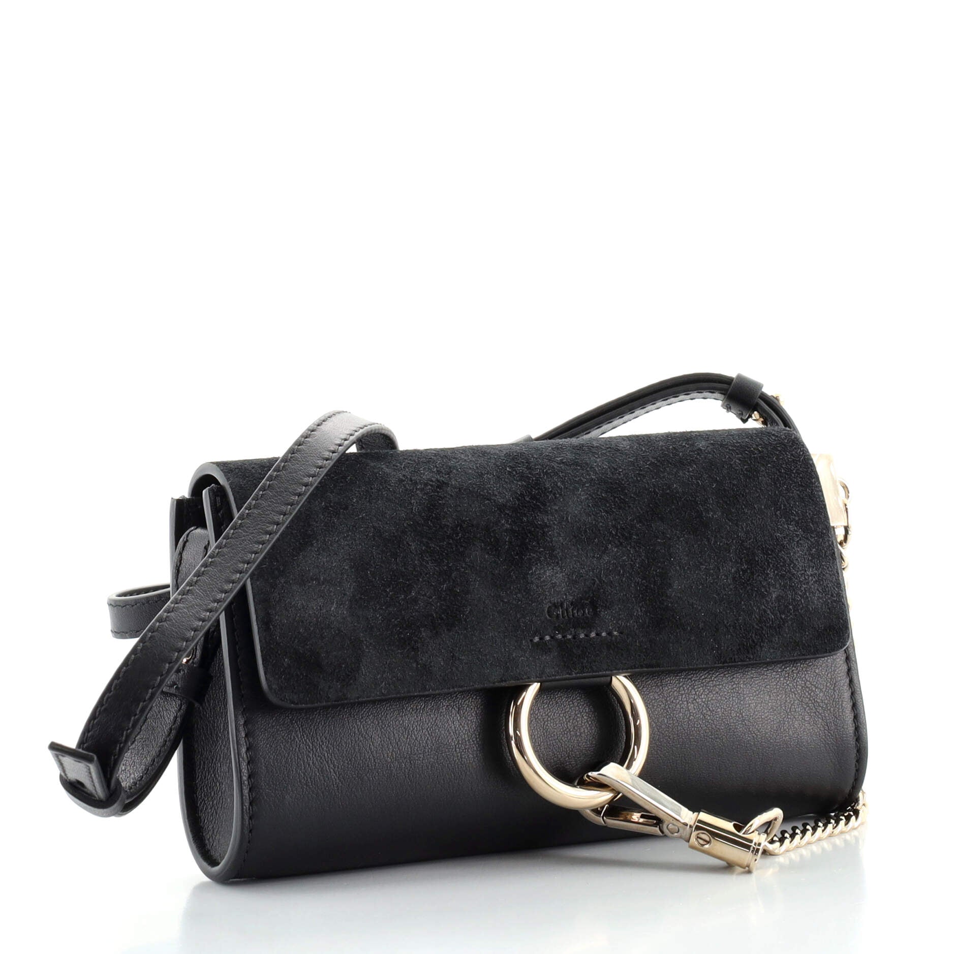 Faye Shoulder Bag Leather and Suede Mini