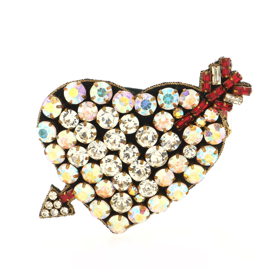 Heart Web Bracelet Metal and Crystals with Elastic