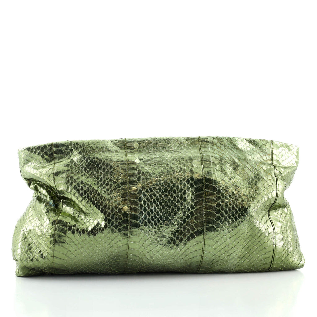 Pietre Zip Clutch Jeweled Snakeskin Large