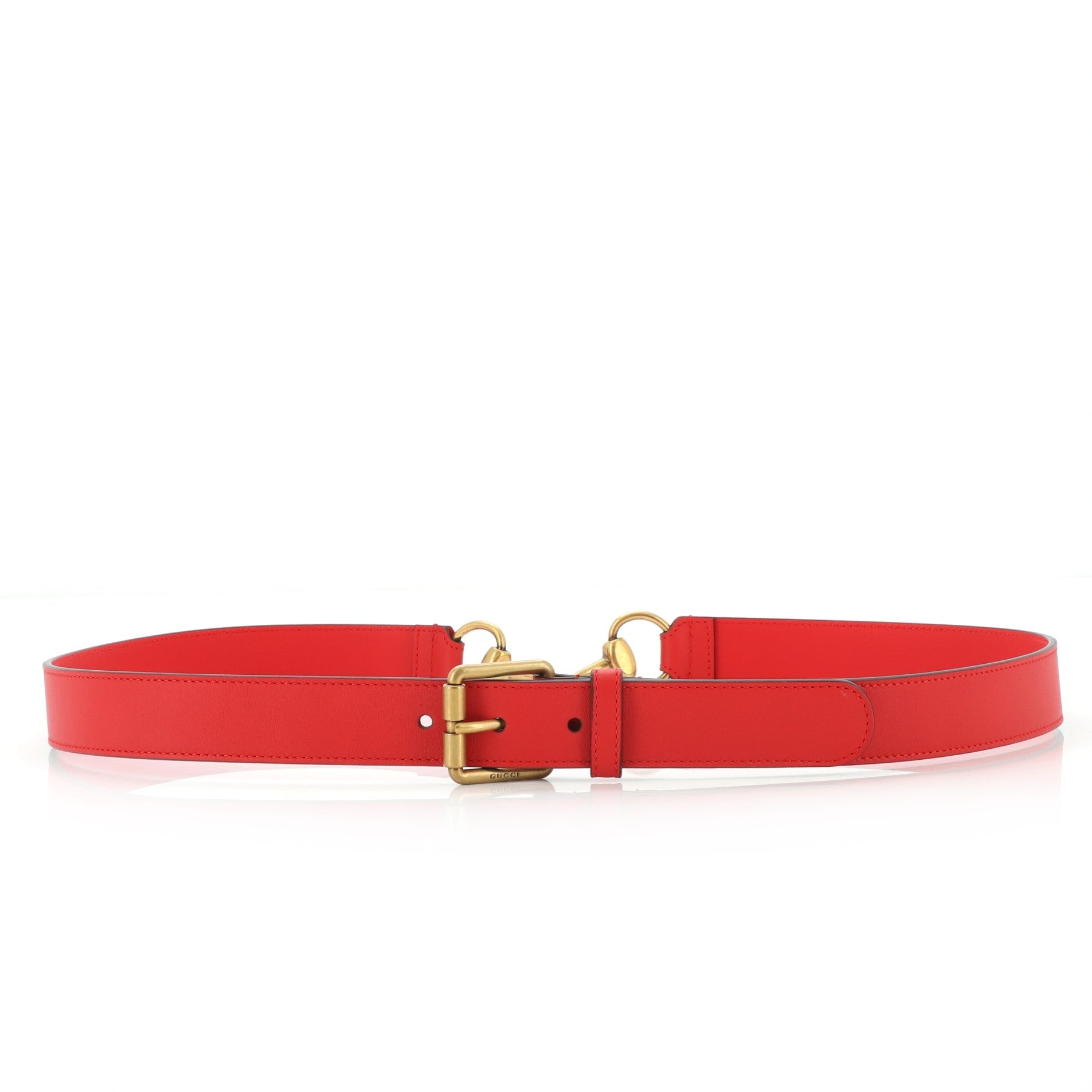 Horsebit Buckle Belt Leather Medium 105