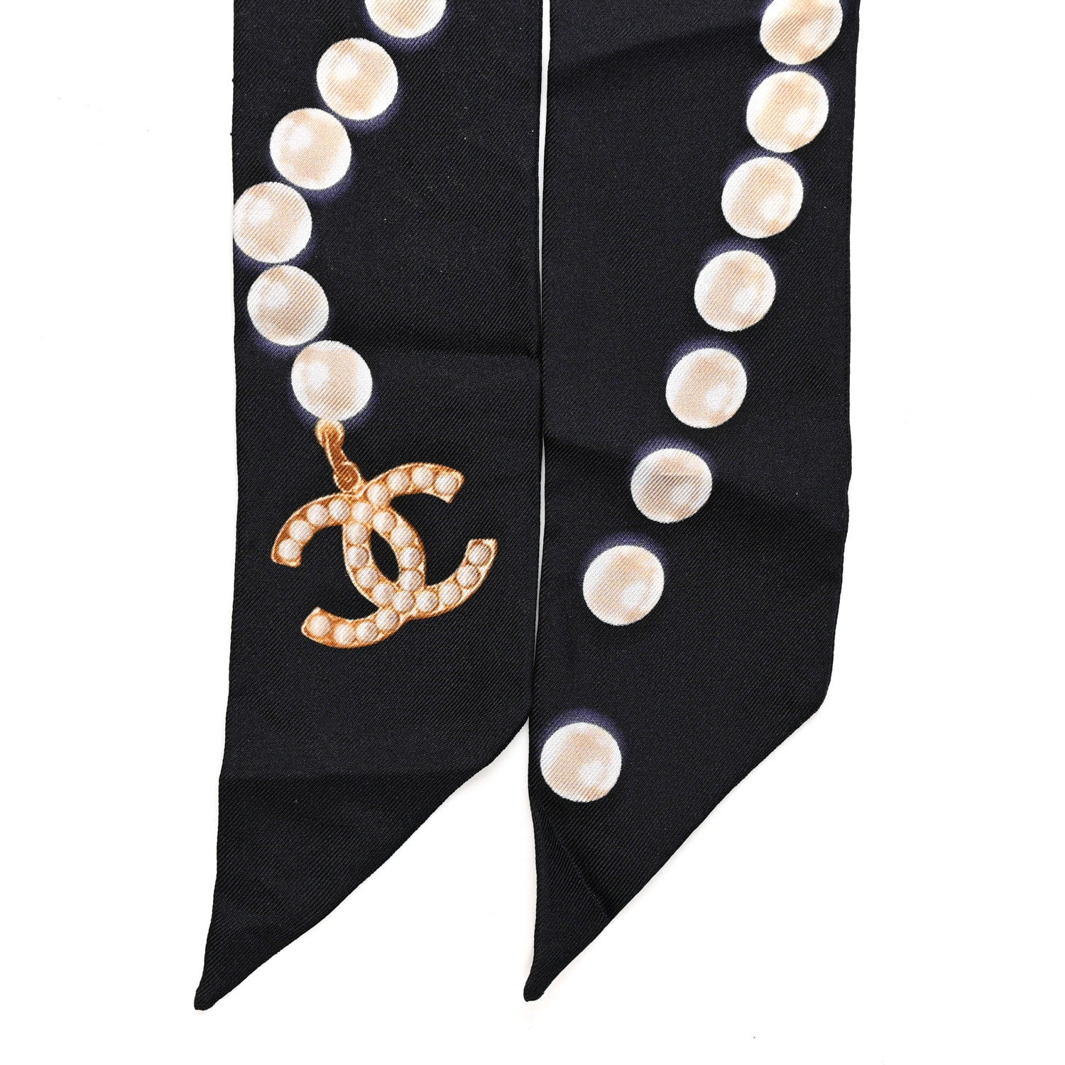 Silk Pearl CC Slim Bandeau Scarf Dark Navy