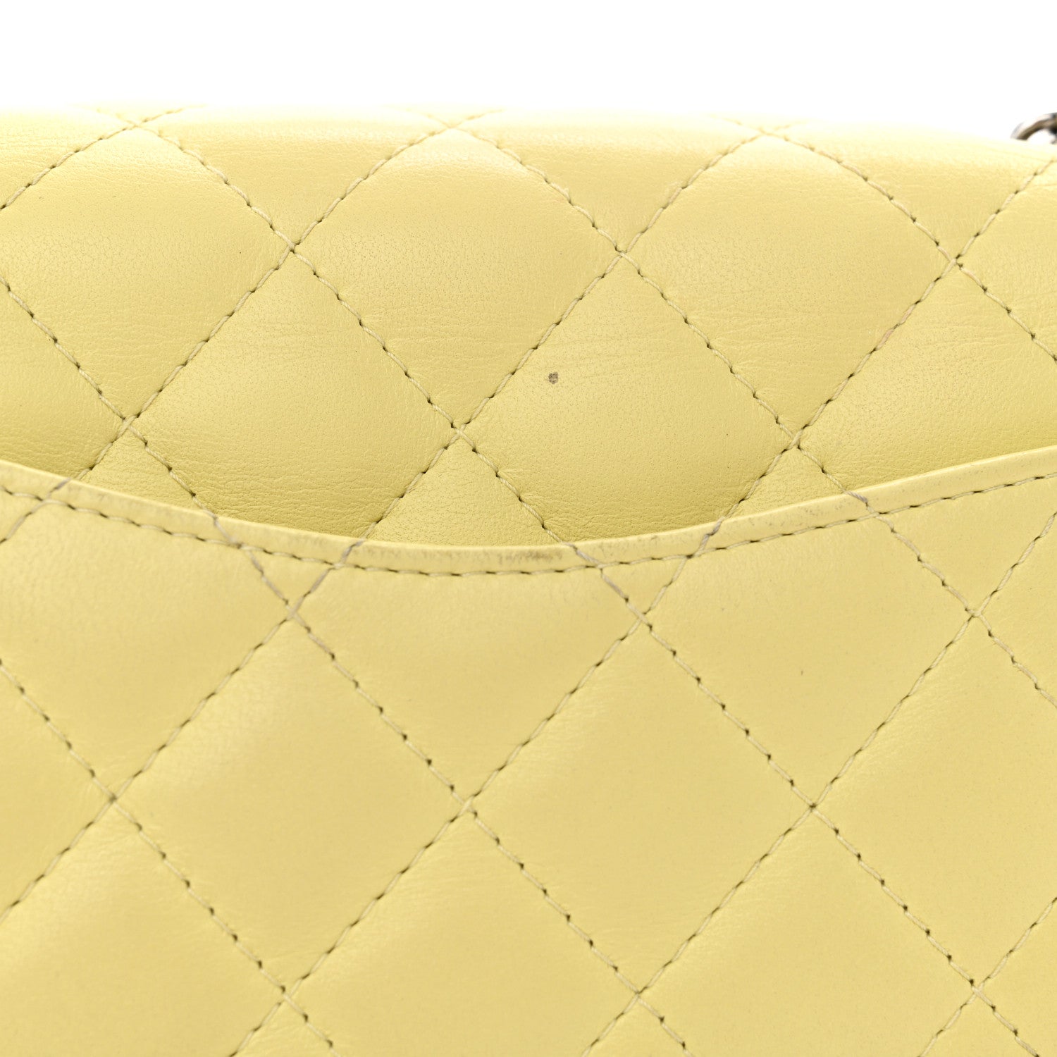 Lambskin Quilted Mini Square Flap Light Yellow