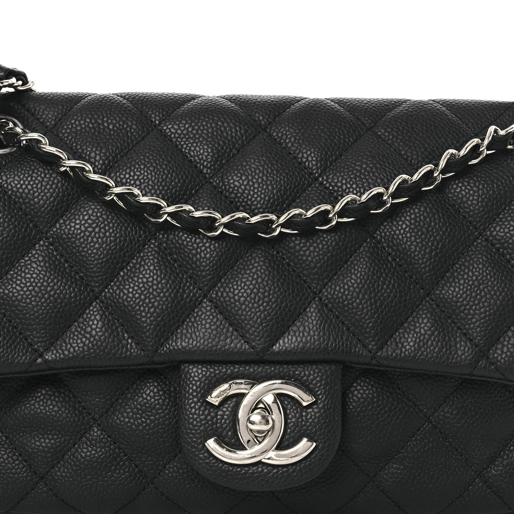 Caviar Quilted Medium Easy Flap Black