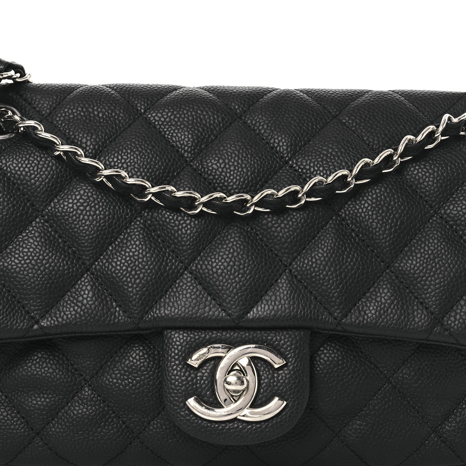 Caviar Quilted Medium Easy Flap Black