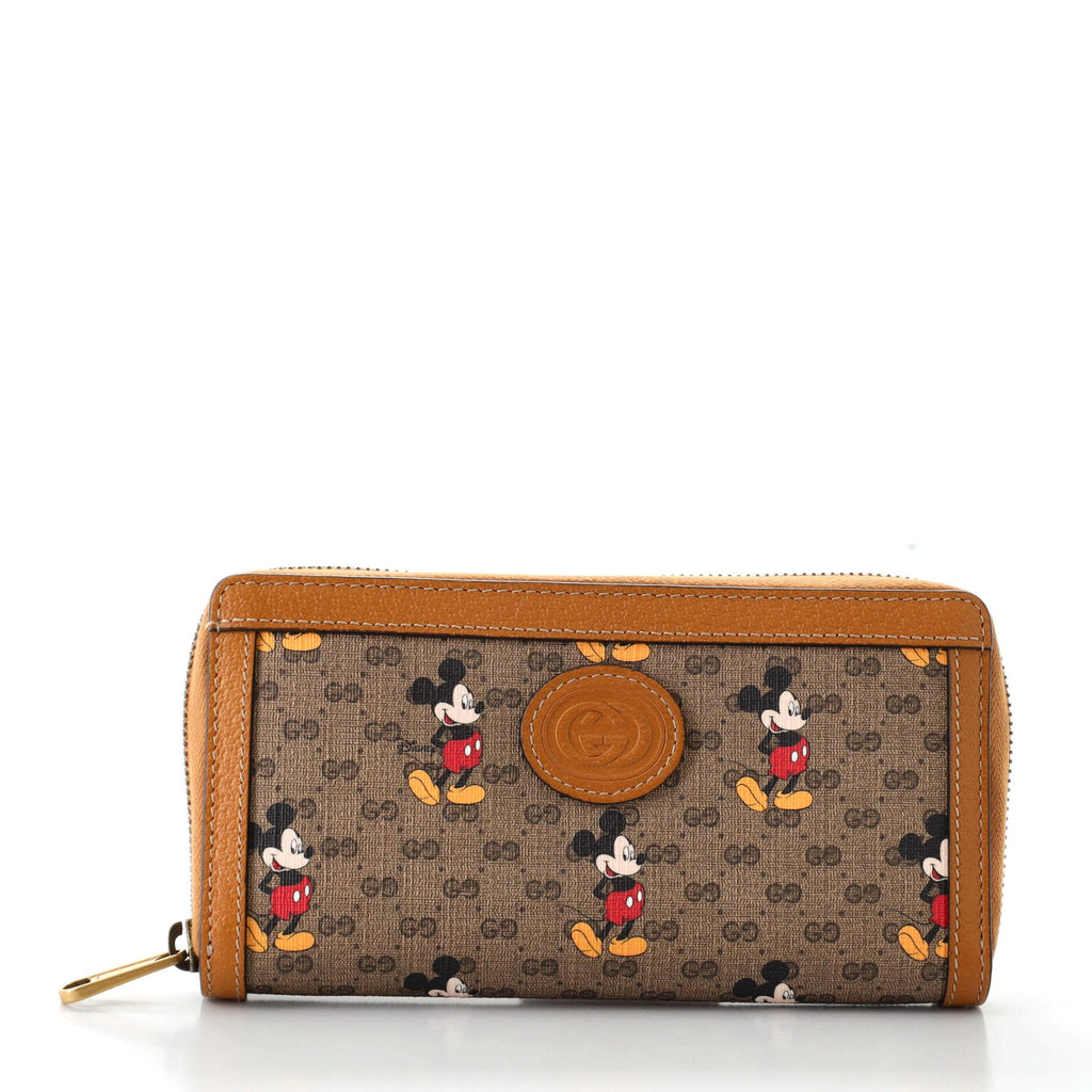 Disney Mickey Mouse Zip Wallet Printed Mini GG Coated Canvas Long
