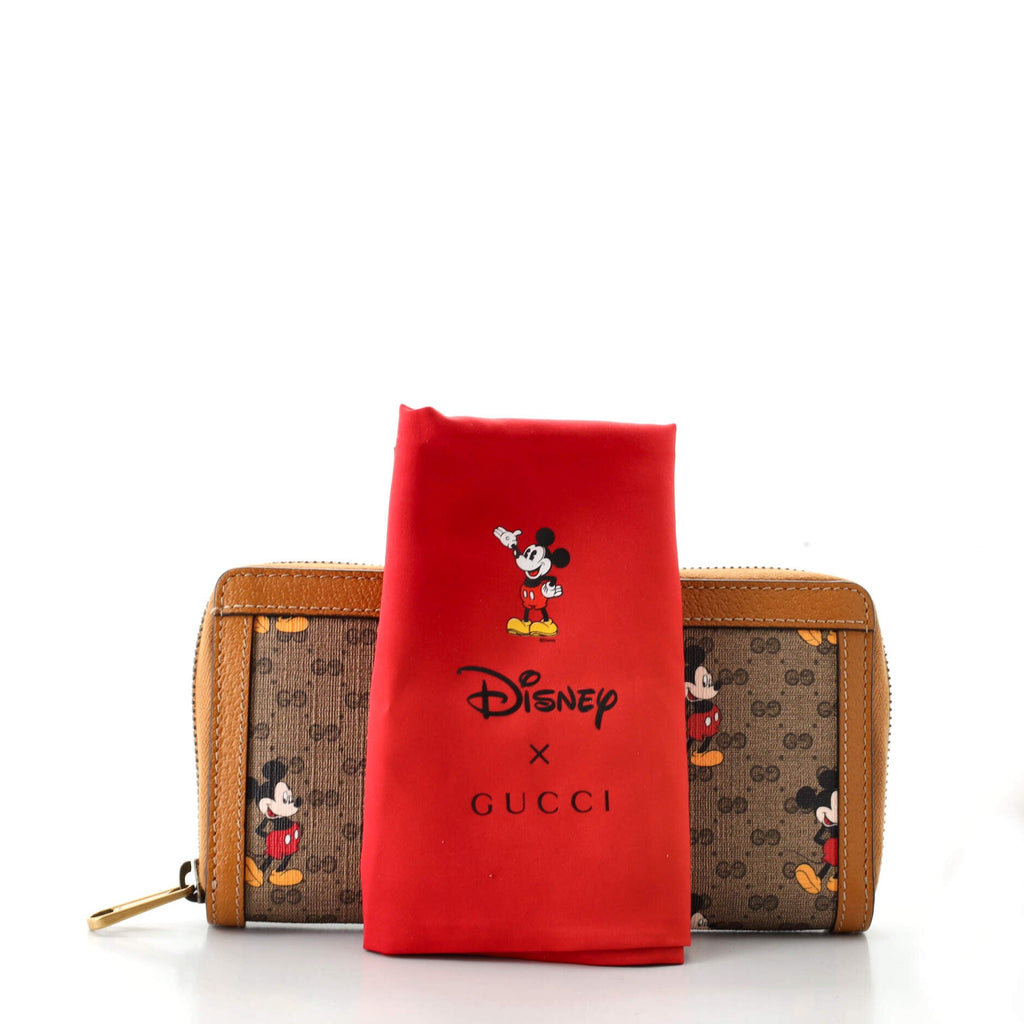 Disney Mickey Mouse Zip Wallet Printed Mini GG Coated Canvas Long