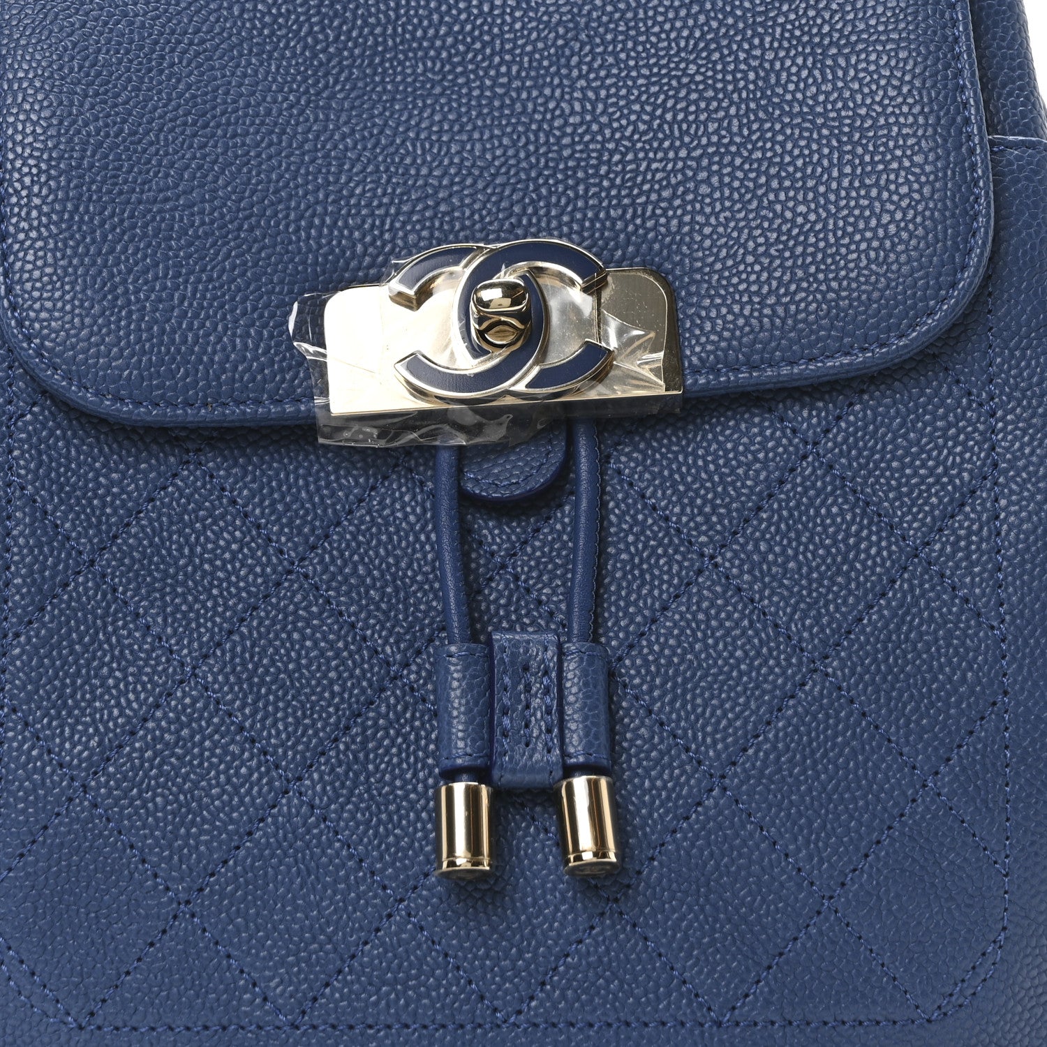 Caviar Quilted Backpack Blue