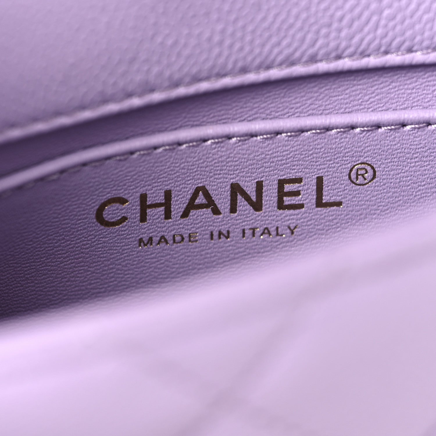Caviar Quilted Mini Rectangular Sweetheart Flap Light Purple