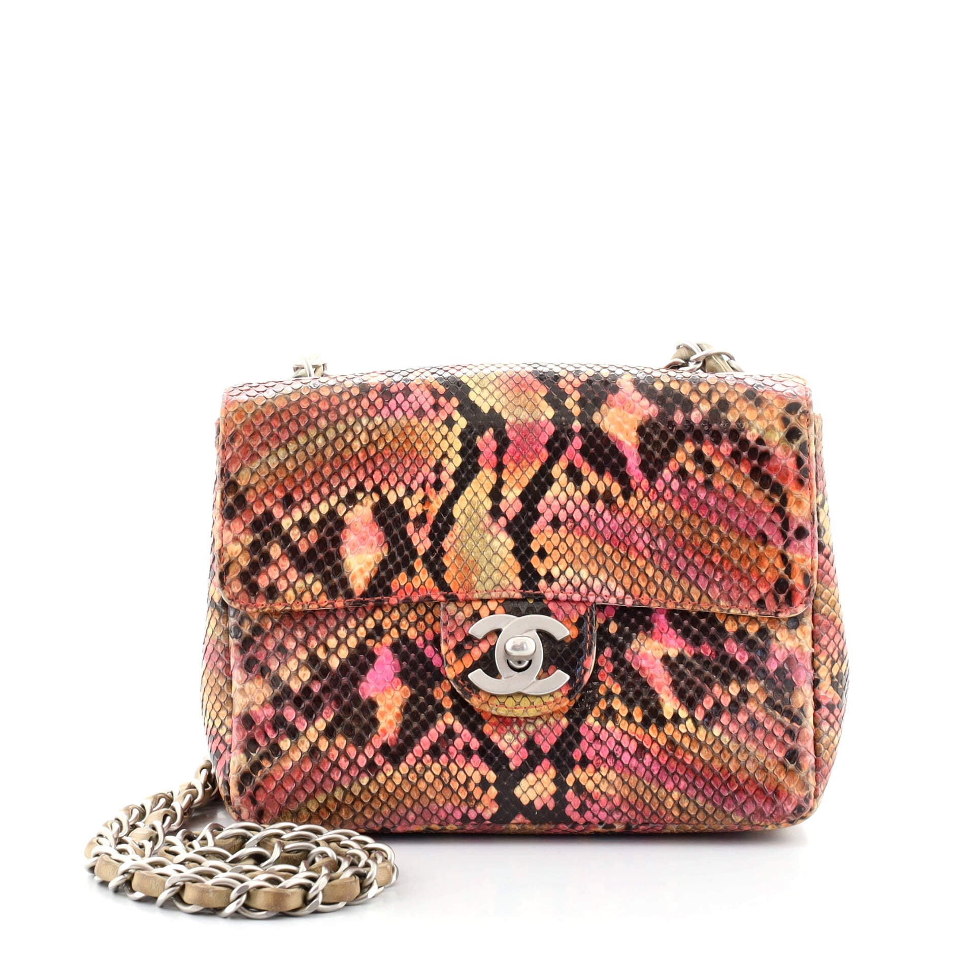 Classic Single Flap Bag Python Mini