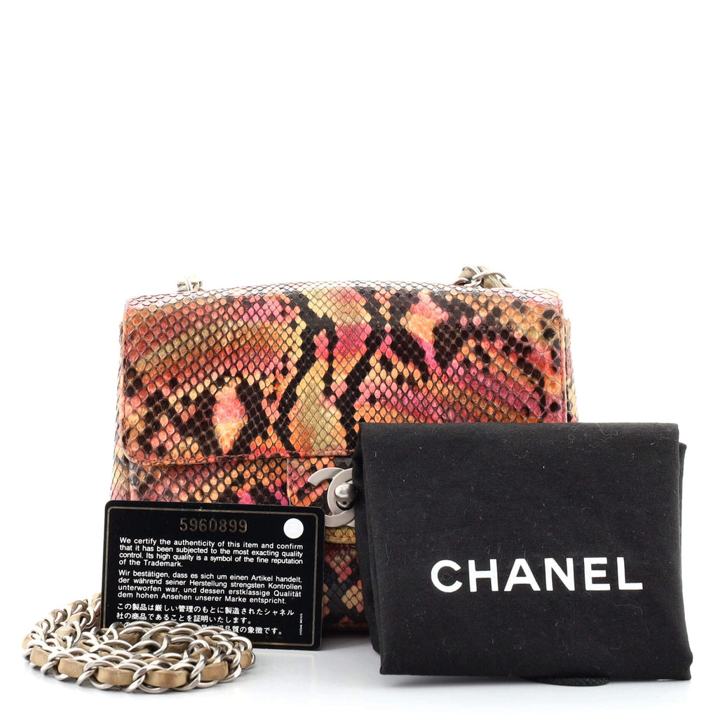 Classic Single Flap Bag Python Mini